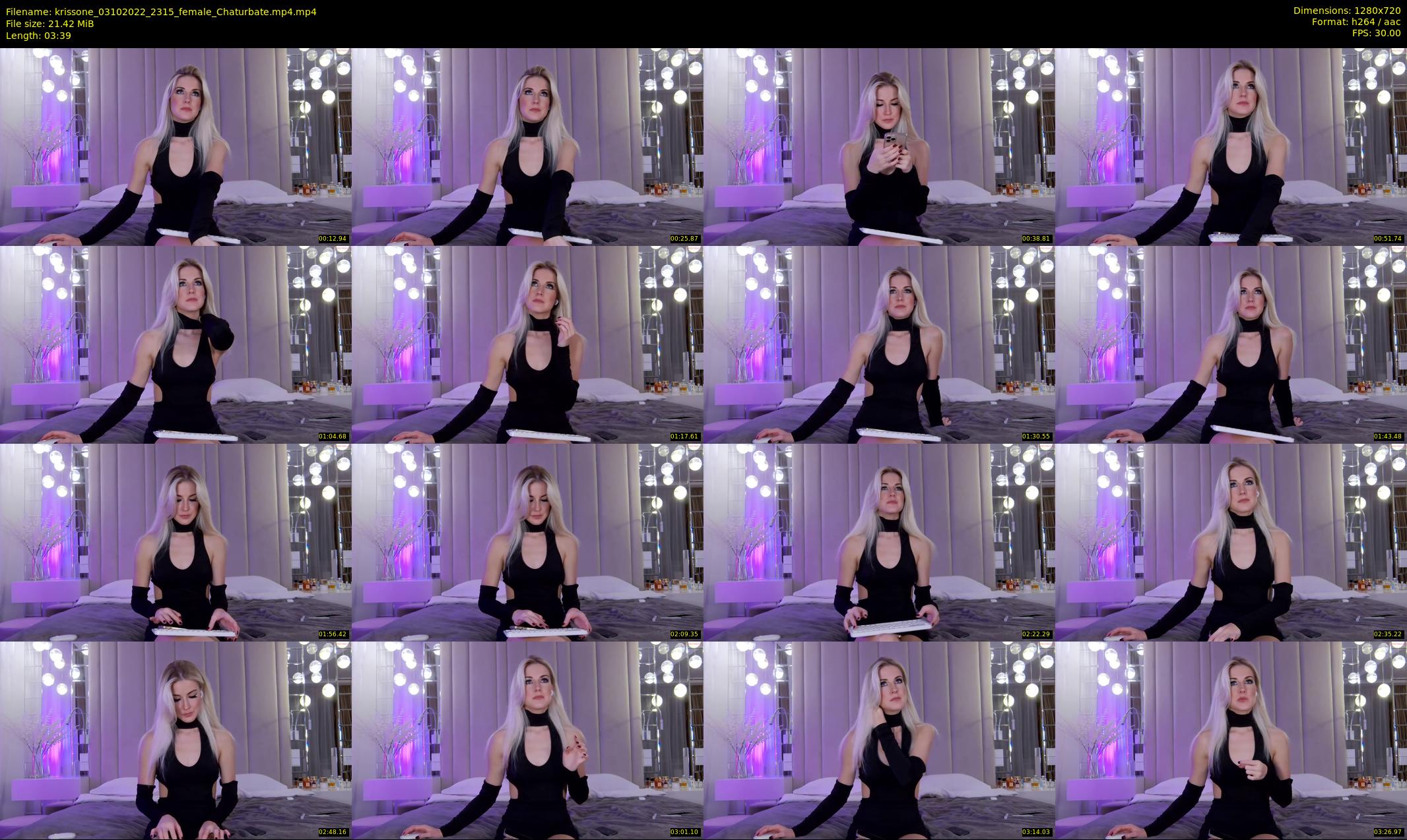 krissone — 4 minute Chaturbate female cam show recording, 720p, Oct 3, 2022