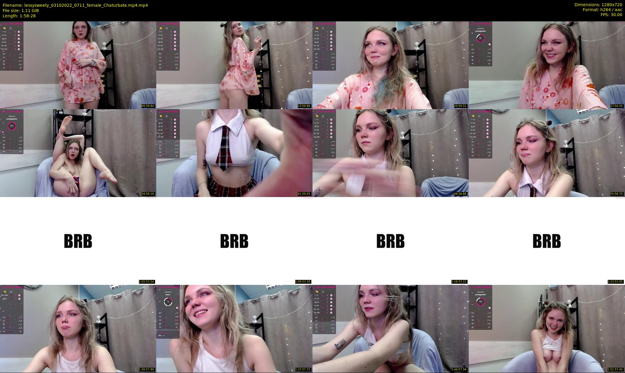 lessysweety — 119 minute Chaturbate female cam show recording, 720p, Oct 3, 2022