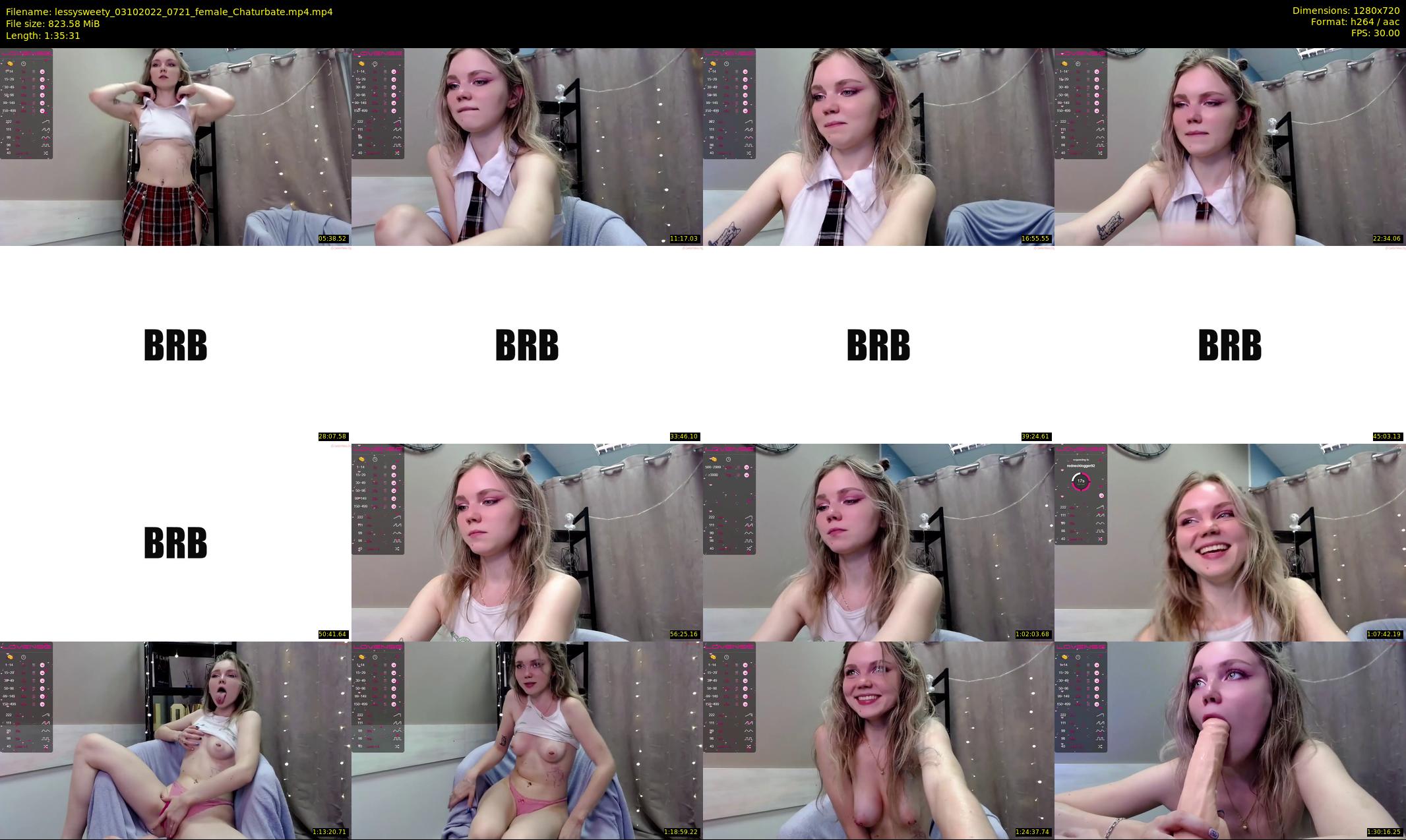 lessysweety — 96 minute Chaturbate female cam show recording, 720p, Oct 3, 2022