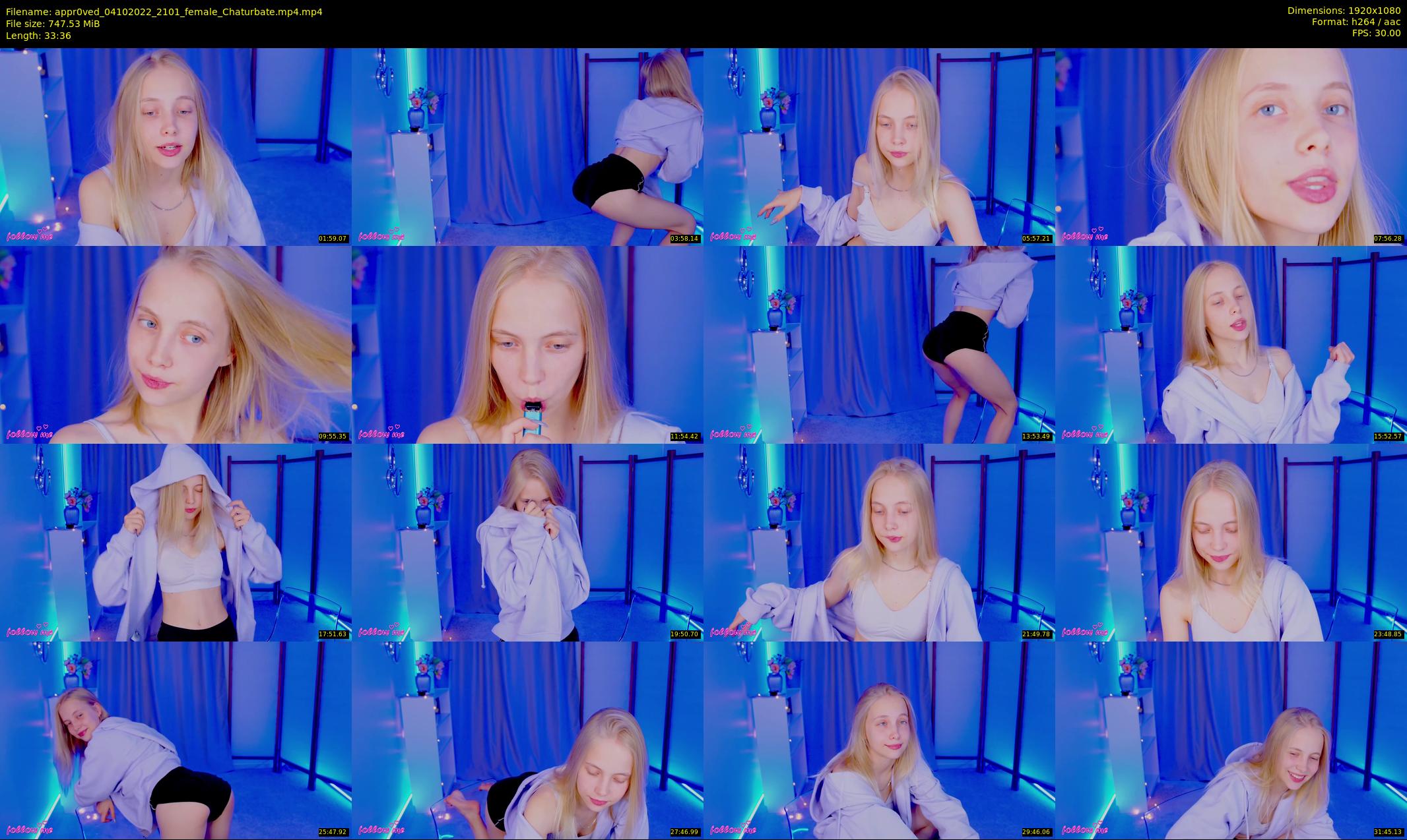 appr0ved — 34 minute Chaturbate female cam show recording, 1080p, Oct 4, 2022