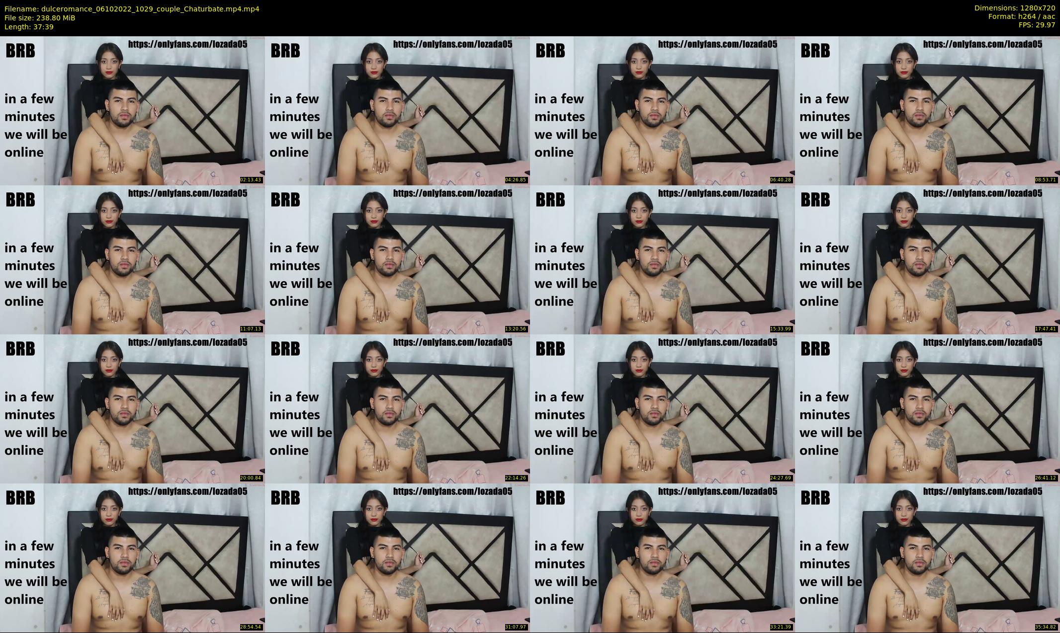 dulceromance — 38 minute Chaturbate couple cam show recording, 720p, Oct 6, 2022