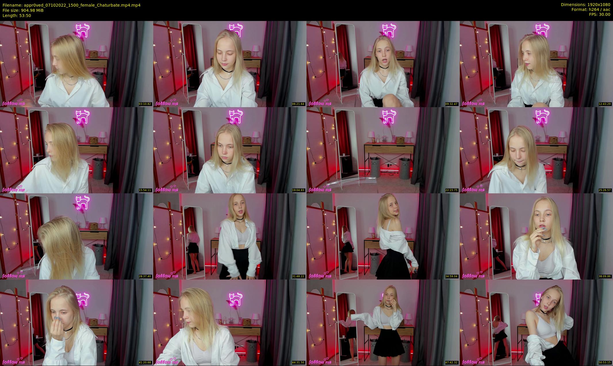appr0ved — 54 minute Chaturbate female cam show recording, 1080p, Oct 7, 2022