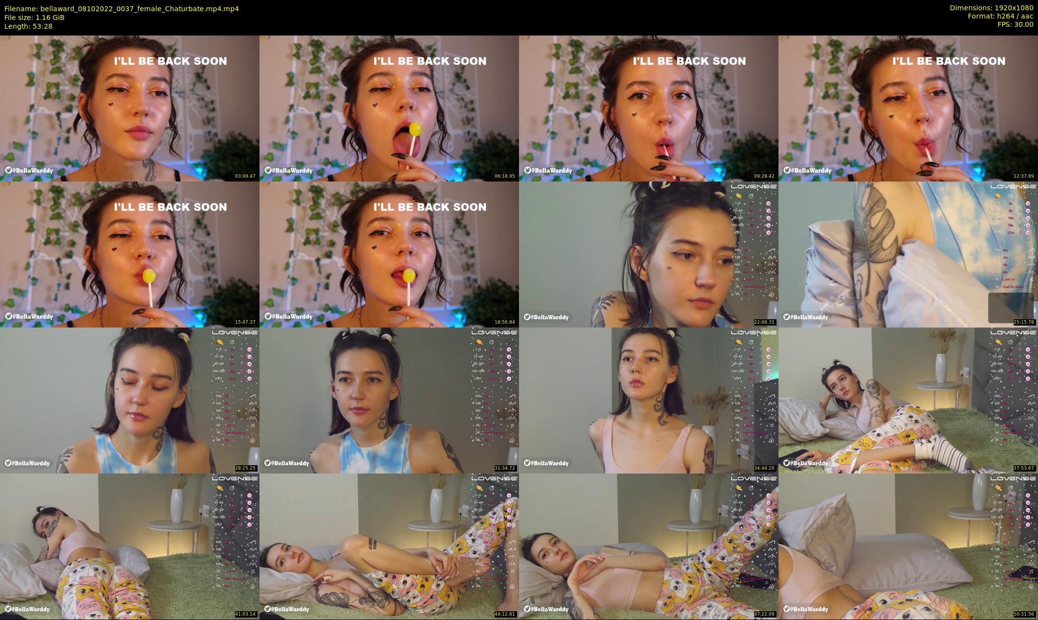 bellaward — 54 minute Chaturbate female cam show recording, 1080p, Oct 8, 2022