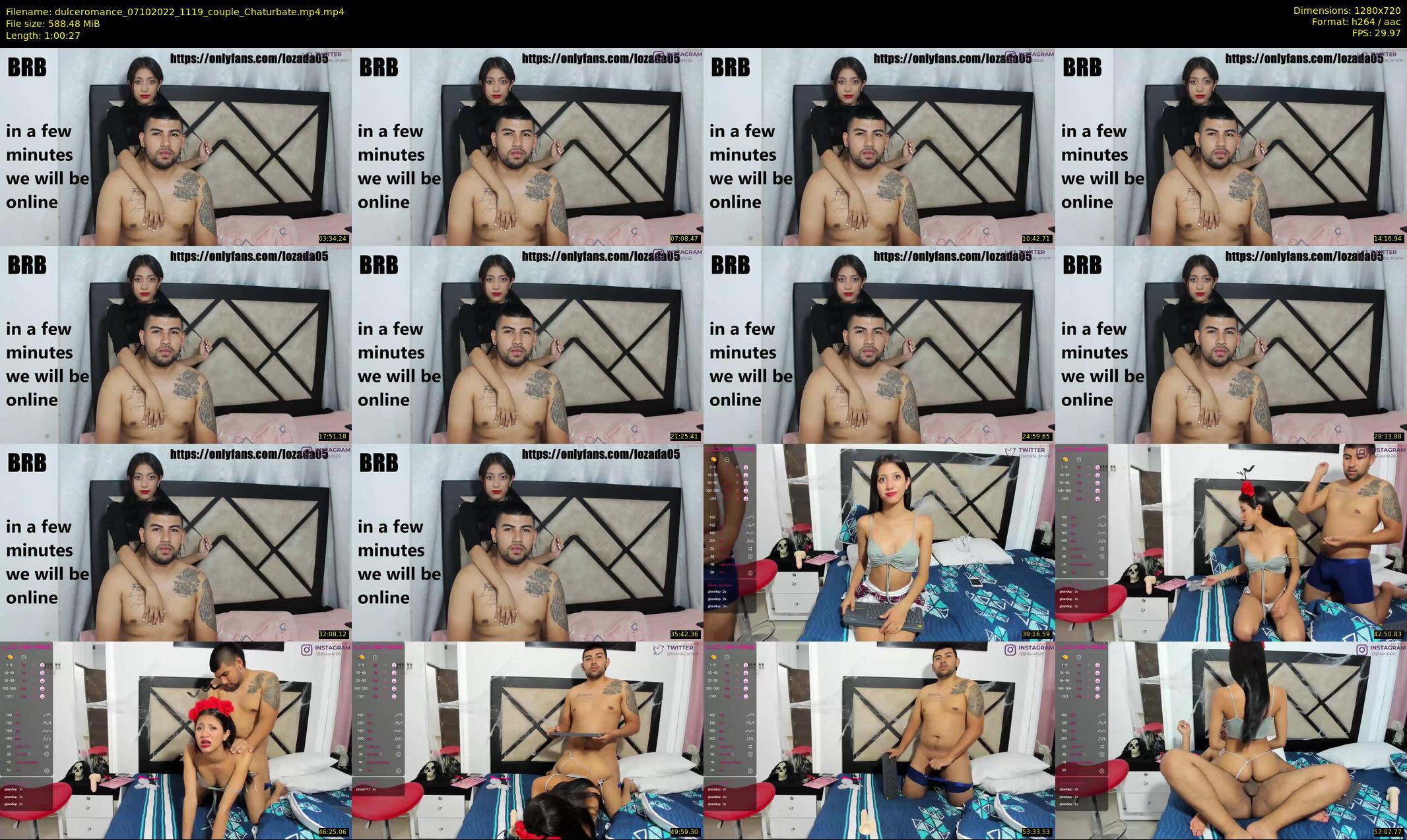 dulceromance — 61 minute Chaturbate couple cam show recording, 720p, Oct 7, 2022