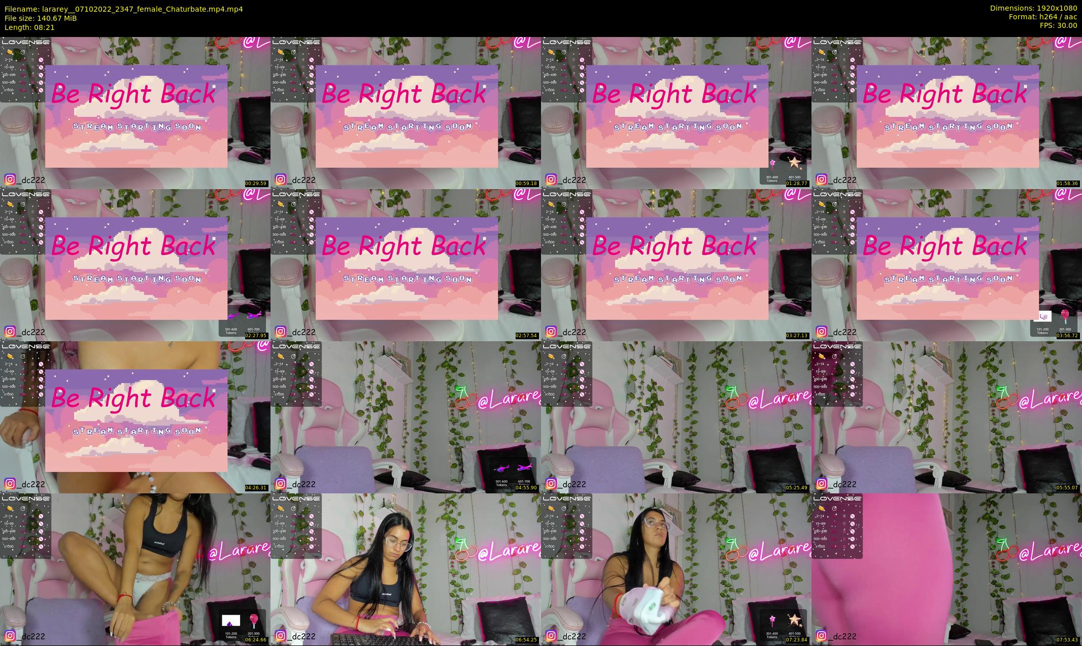 lararey_ — 9 minute Chaturbate female cam show recording, 1080p, Oct 7, 2022