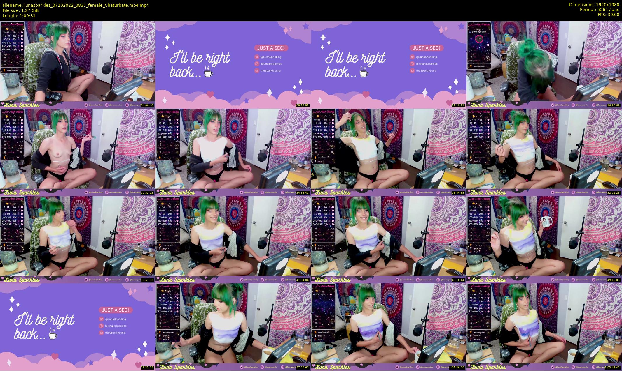 lunasparkles — 70 minute Chaturbate female cam show recording, 1080p, Oct 7, 2022