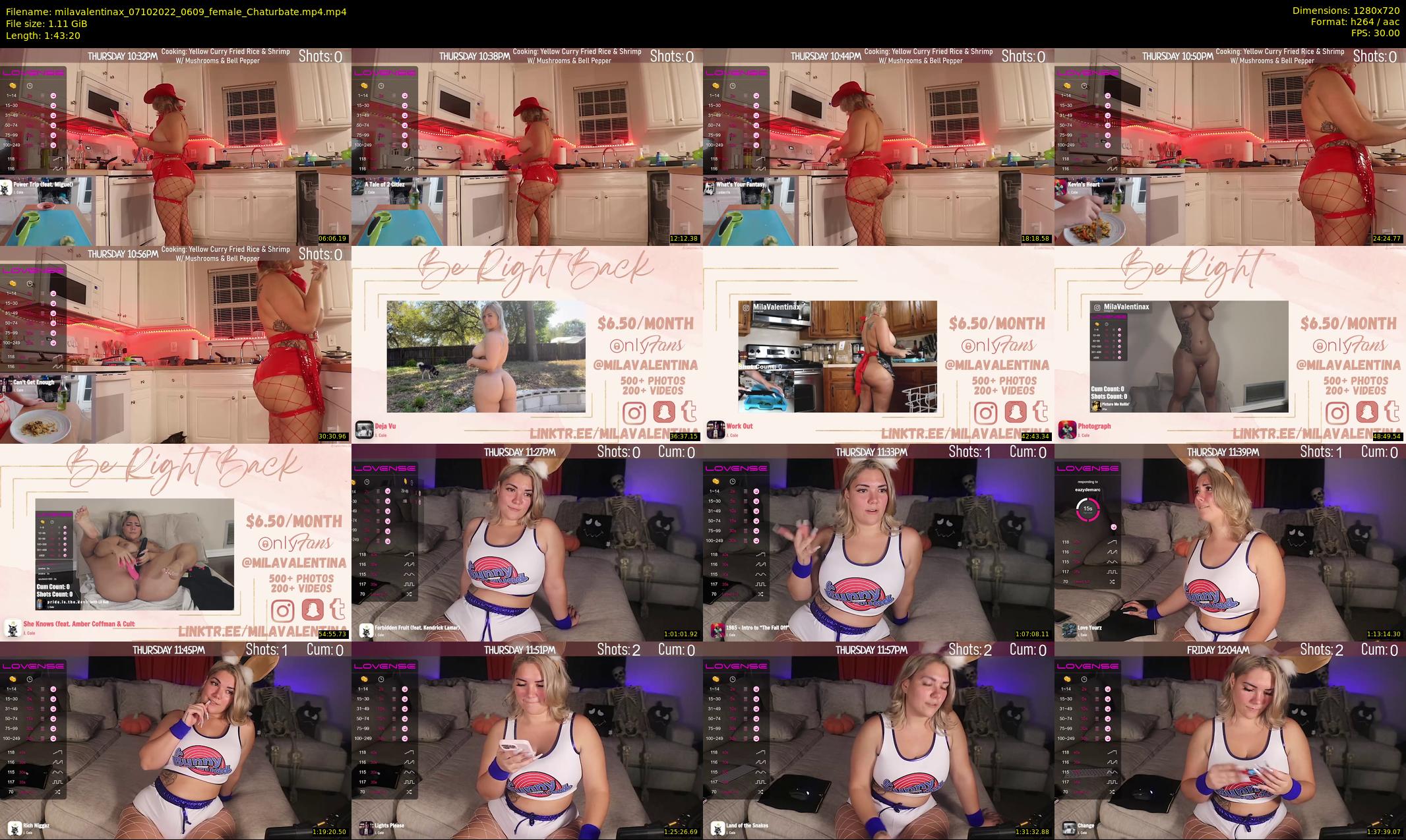 milavalentinax — 104 minute Chaturbate female cam show recording, 720p, Oct 7, 2022