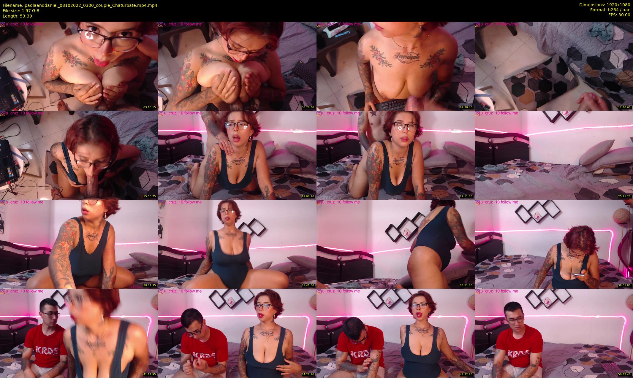 paolaanddaniel — 54 minute Chaturbate couple cam show recording, 1080p, Oct 8, 2022