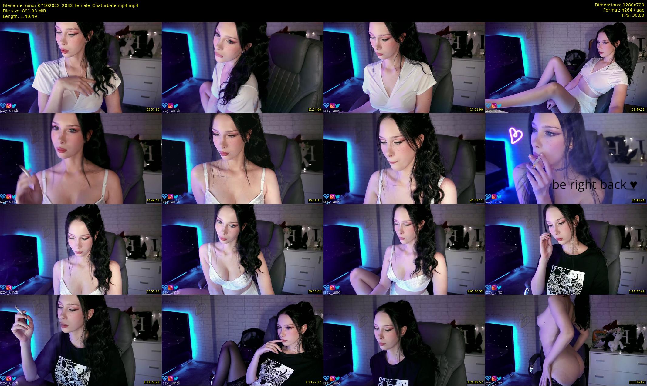 uindi — 101 minute Chaturbate female cam show recording, 720p, Oct 7, 2022