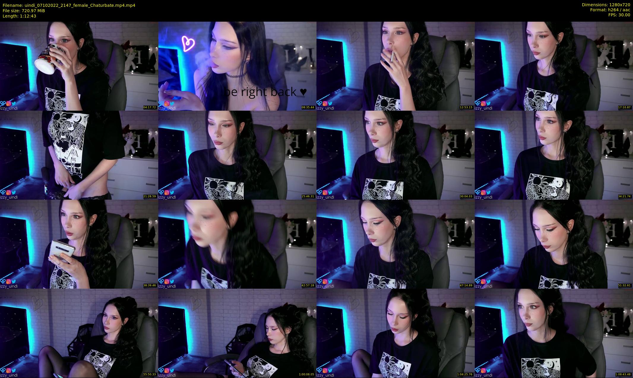 uindi — 73 minute Chaturbate female cam show recording, 720p, Oct 7, 2022