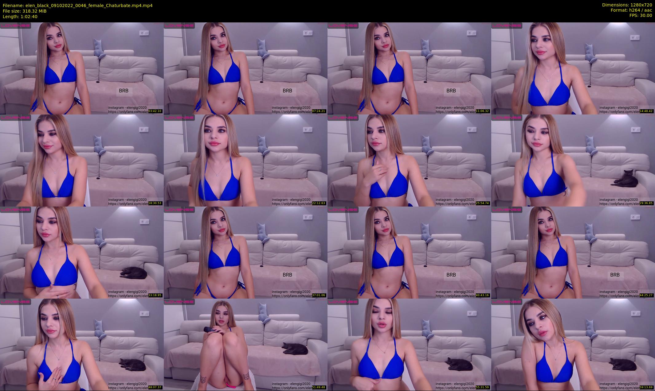 elen_black — 63 minute Chaturbate female cam show recording, 720p, Oct 9, 2022
