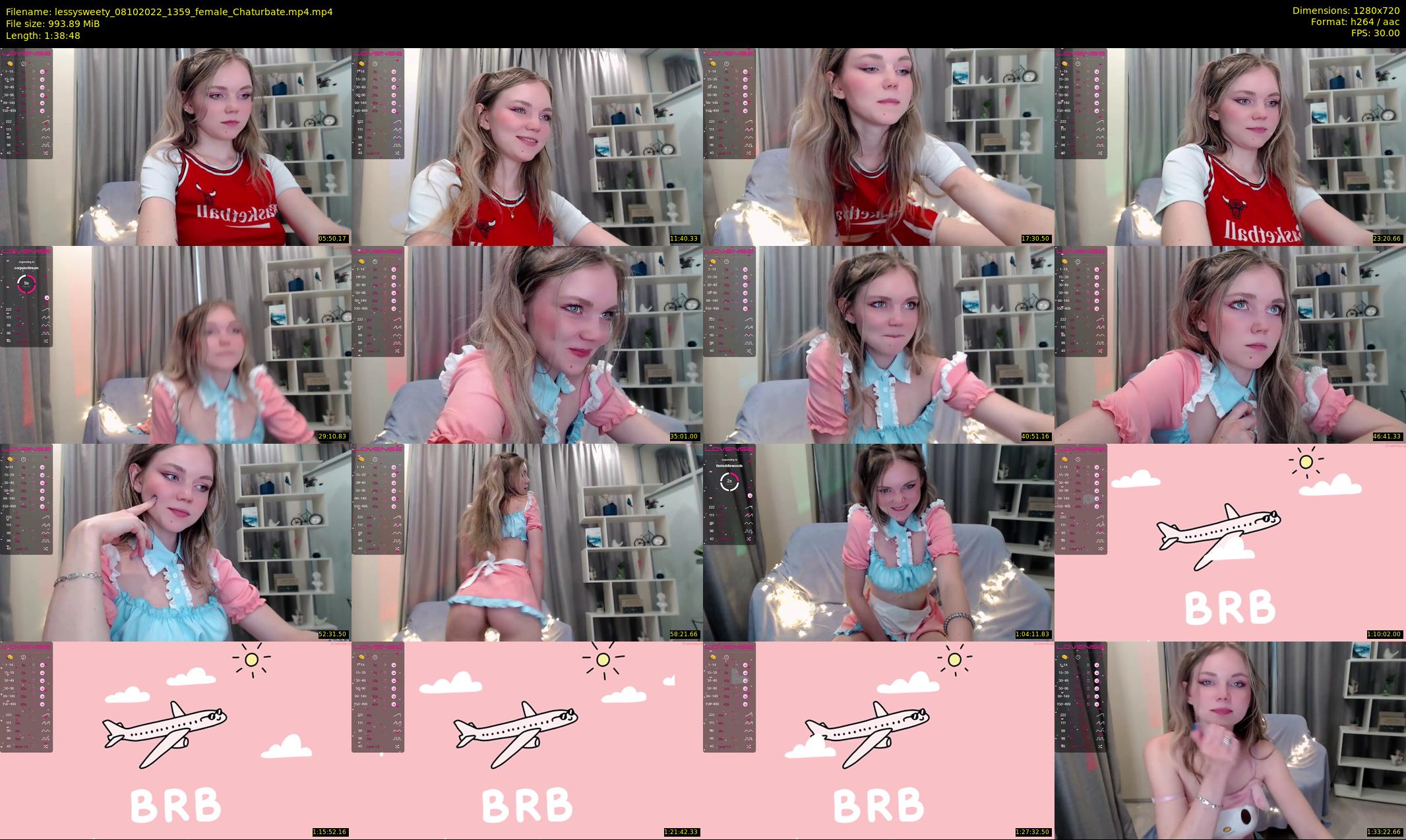 lessysweety — 99 minute Chaturbate female cam show recording, 720p, Oct 8, 2022