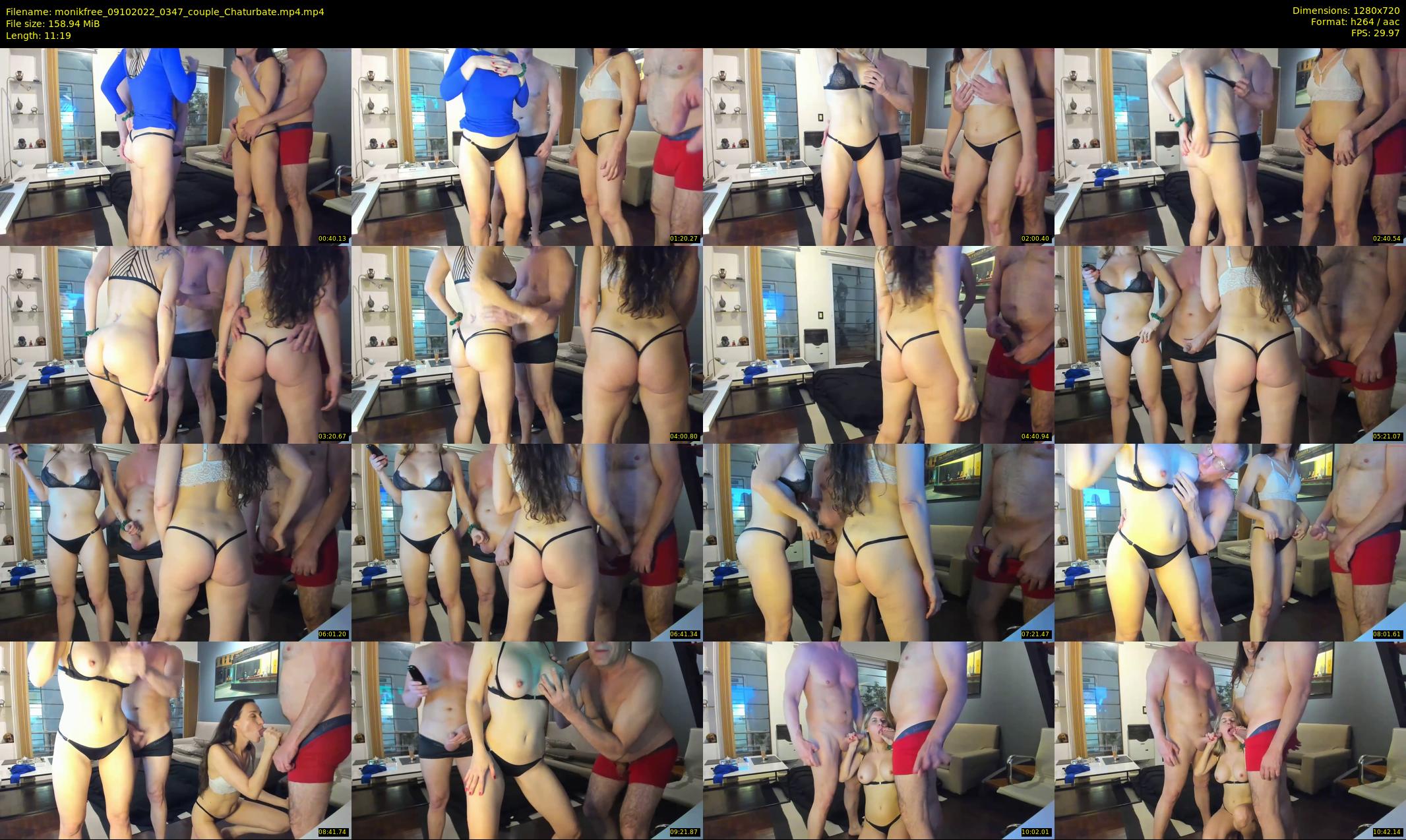 monikfree — 12 minute Chaturbate couple cam show recording, 720p, Oct 9, 2022