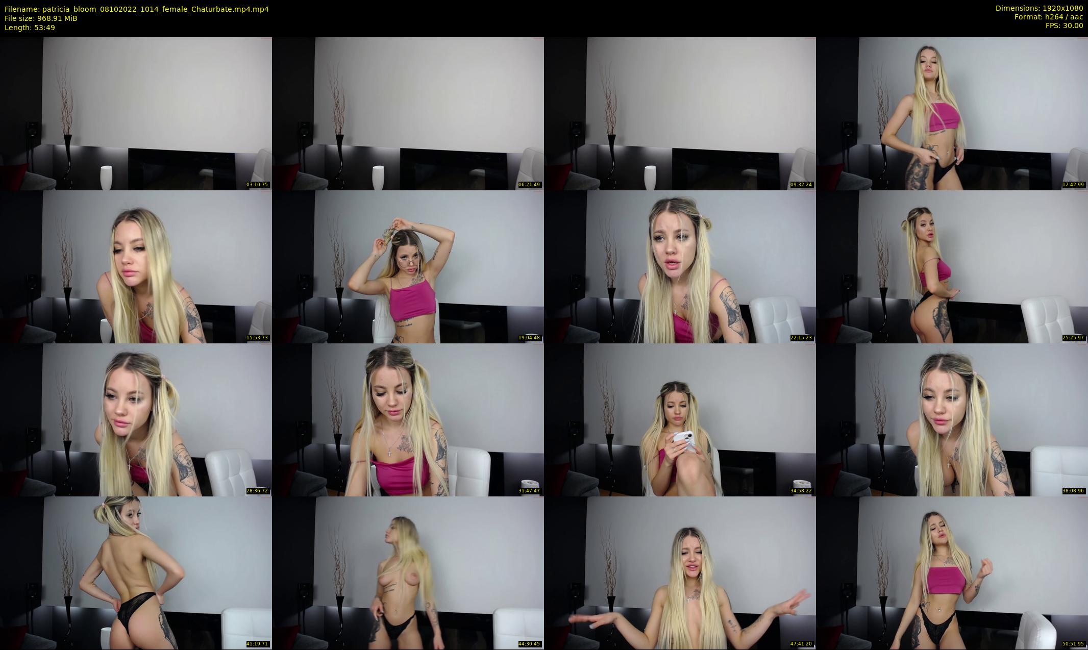 patricia_bloom — 54 minute Chaturbate female cam show recording, 1080p, Oct 8, 2022
