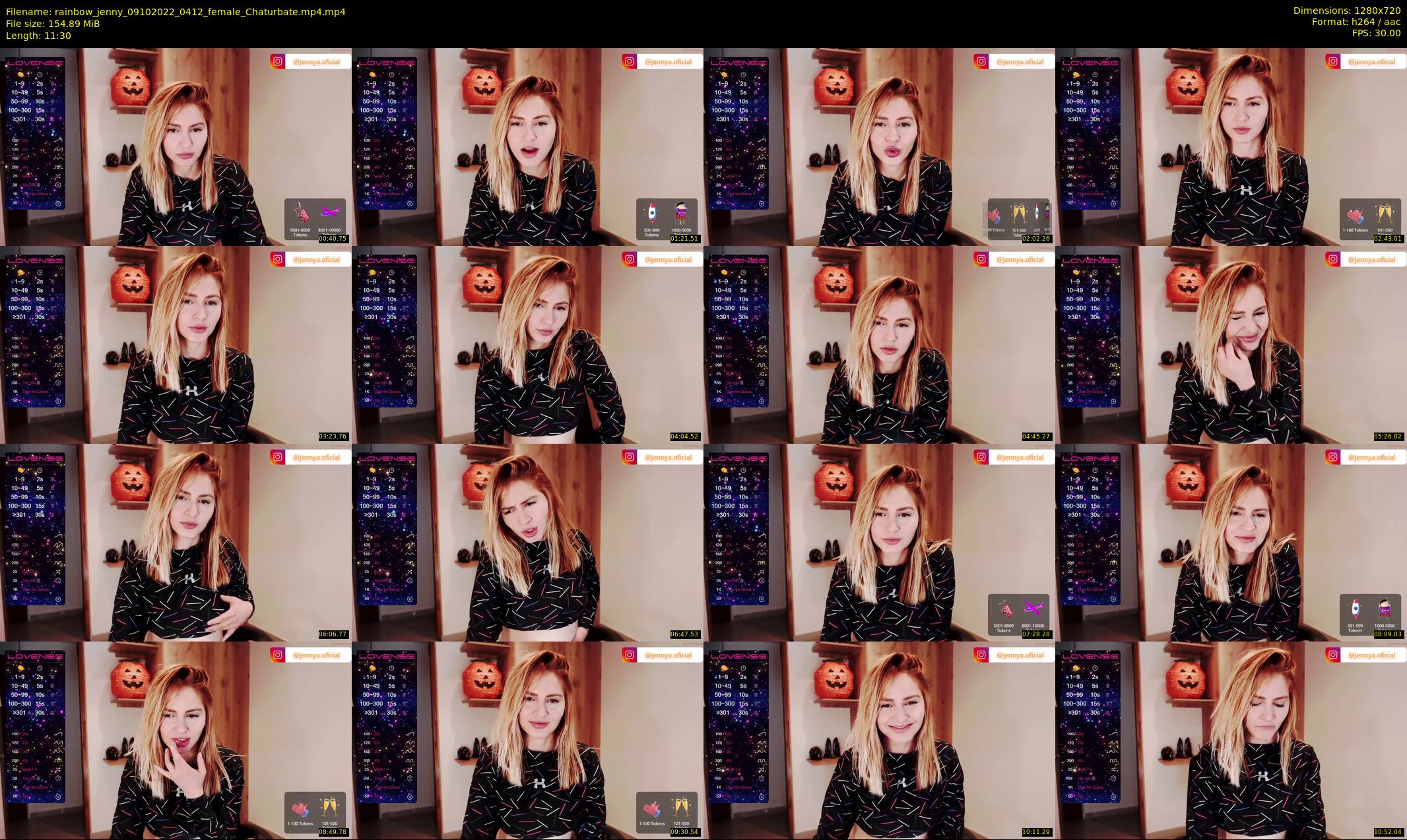 rainbow_jenny — 12 minute Chaturbate female cam show recording, 720p, Oct 9, 2022