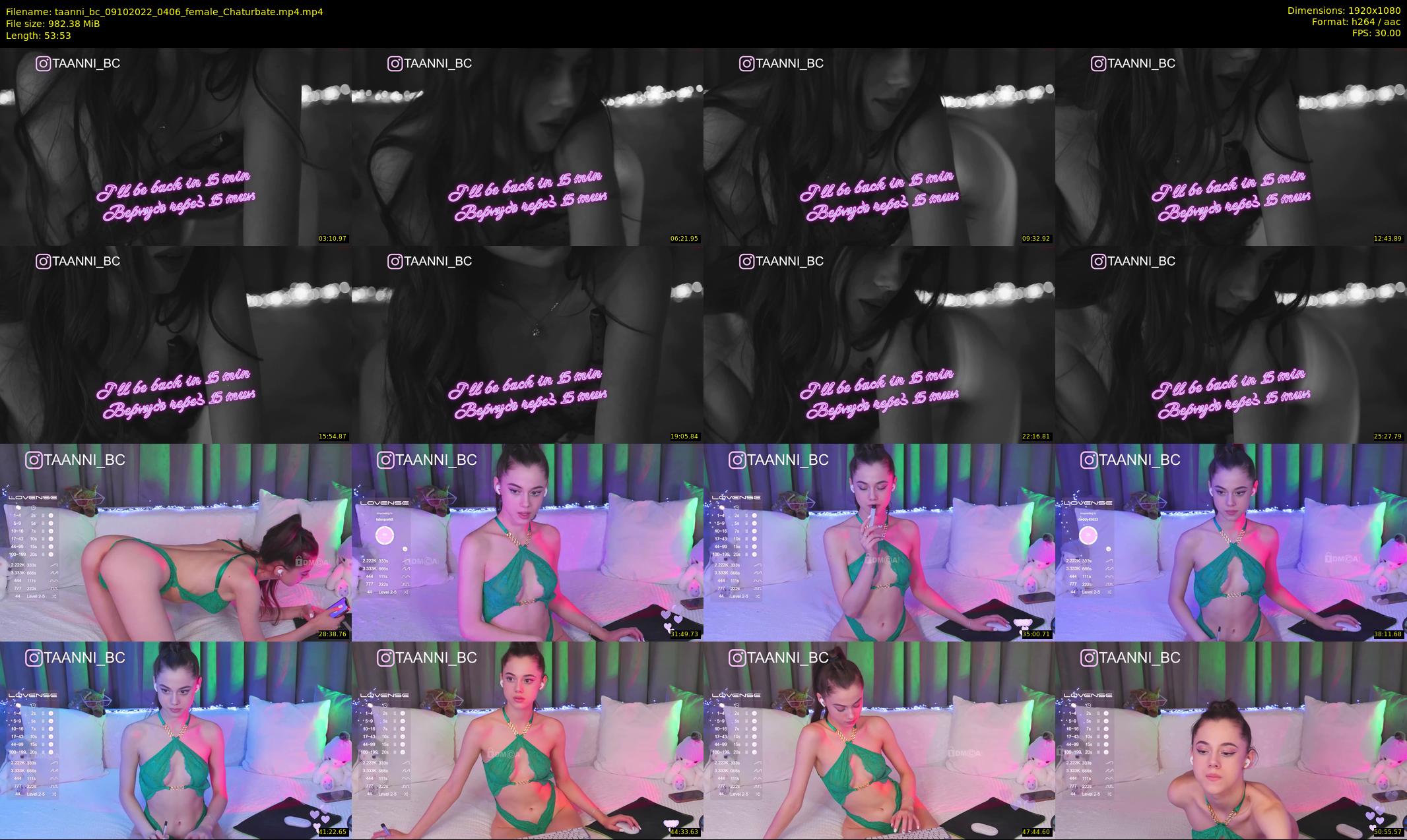 taanni_bc — 54 minute Chaturbate female cam show recording, 1080p, Oct 9, 2022