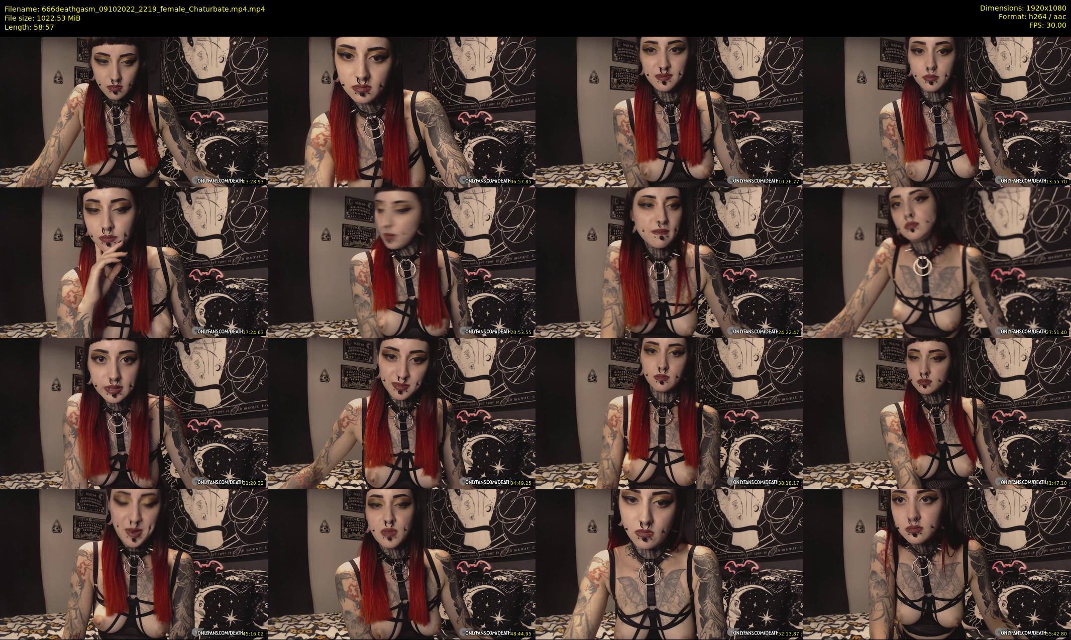 666deathgasm — 59 minute Chaturbate female cam show recording, 1080p, Oct 9, 2022