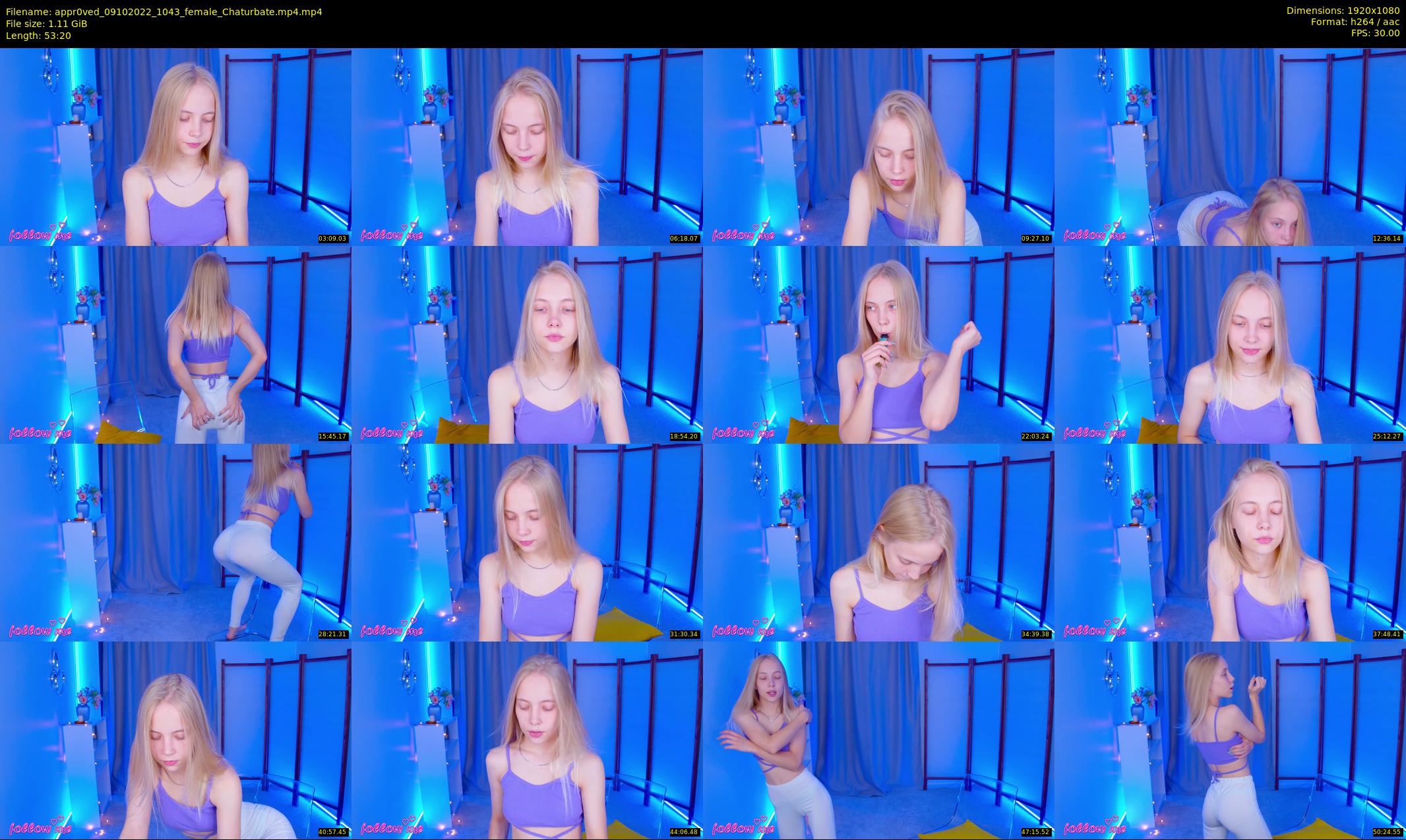appr0ved — 54 minute Chaturbate female cam show recording, 1080p, Oct 9, 2022