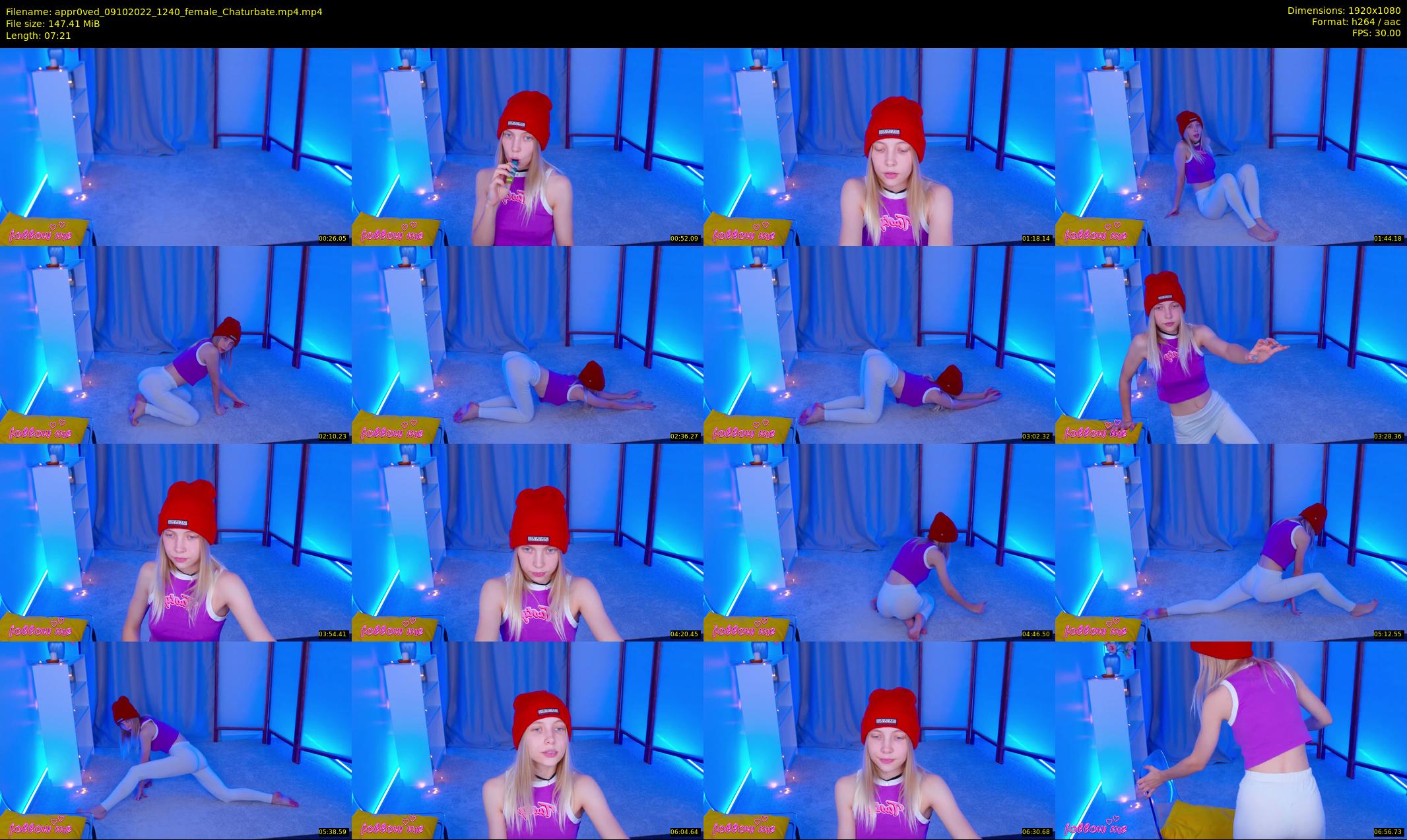 appr0ved — 8 minute Chaturbate female cam show recording, 1080p, Oct 9, 2022