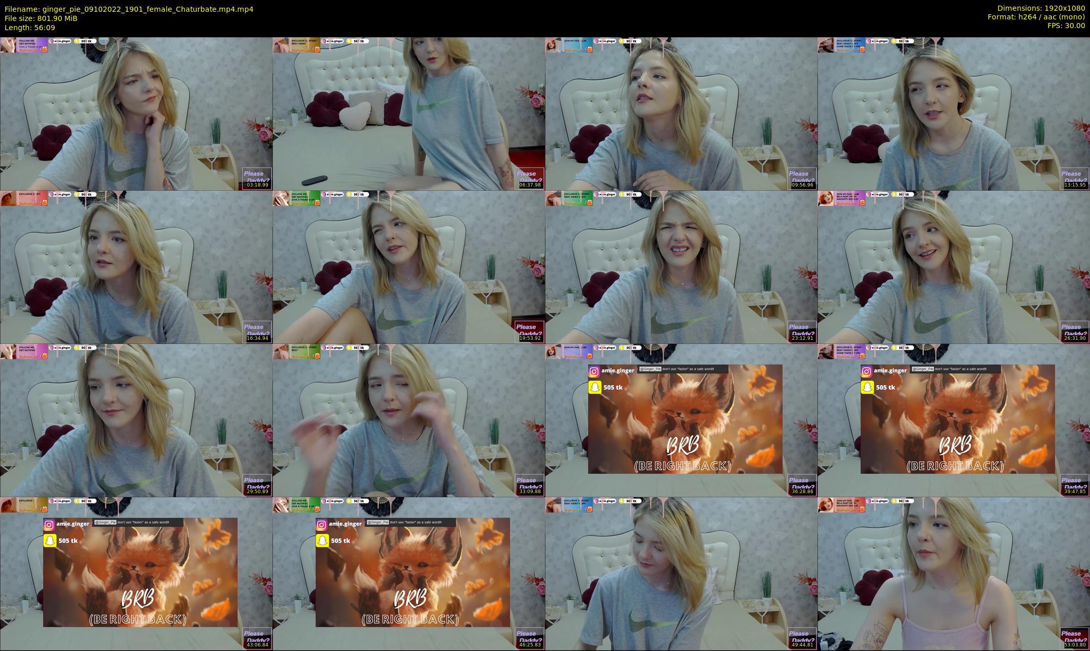 ginger_pie — 57 minute Chaturbate female cam show recording, 1080p, Oct 9, 2022