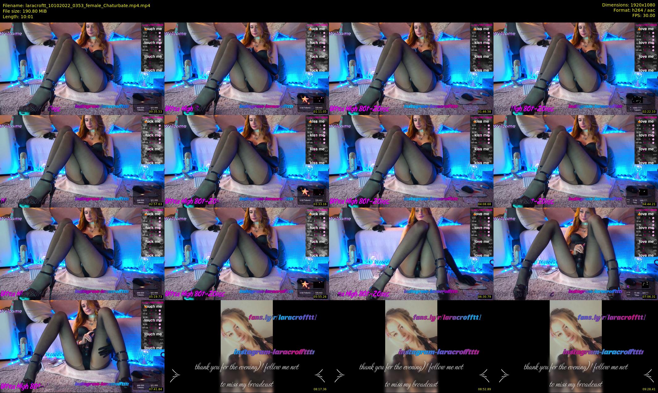 laracroftt — 11 minute Chaturbate female cam show recording, 1080p, Oct 10, 2022