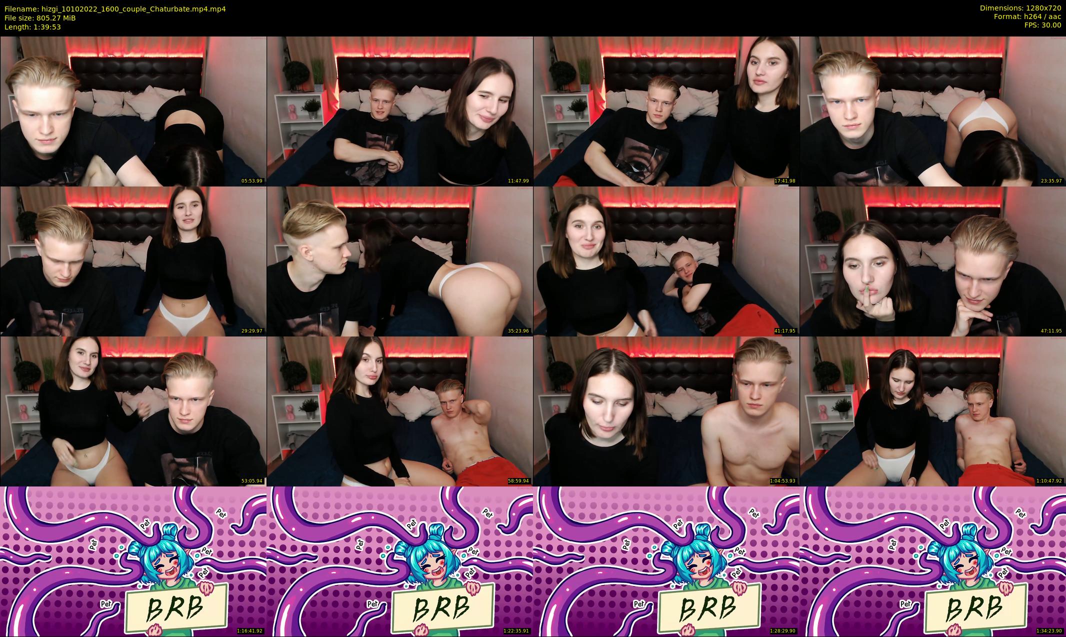 hizgi — 100 minute Chaturbate couple cam show recording, 720p, Oct 10, 2022