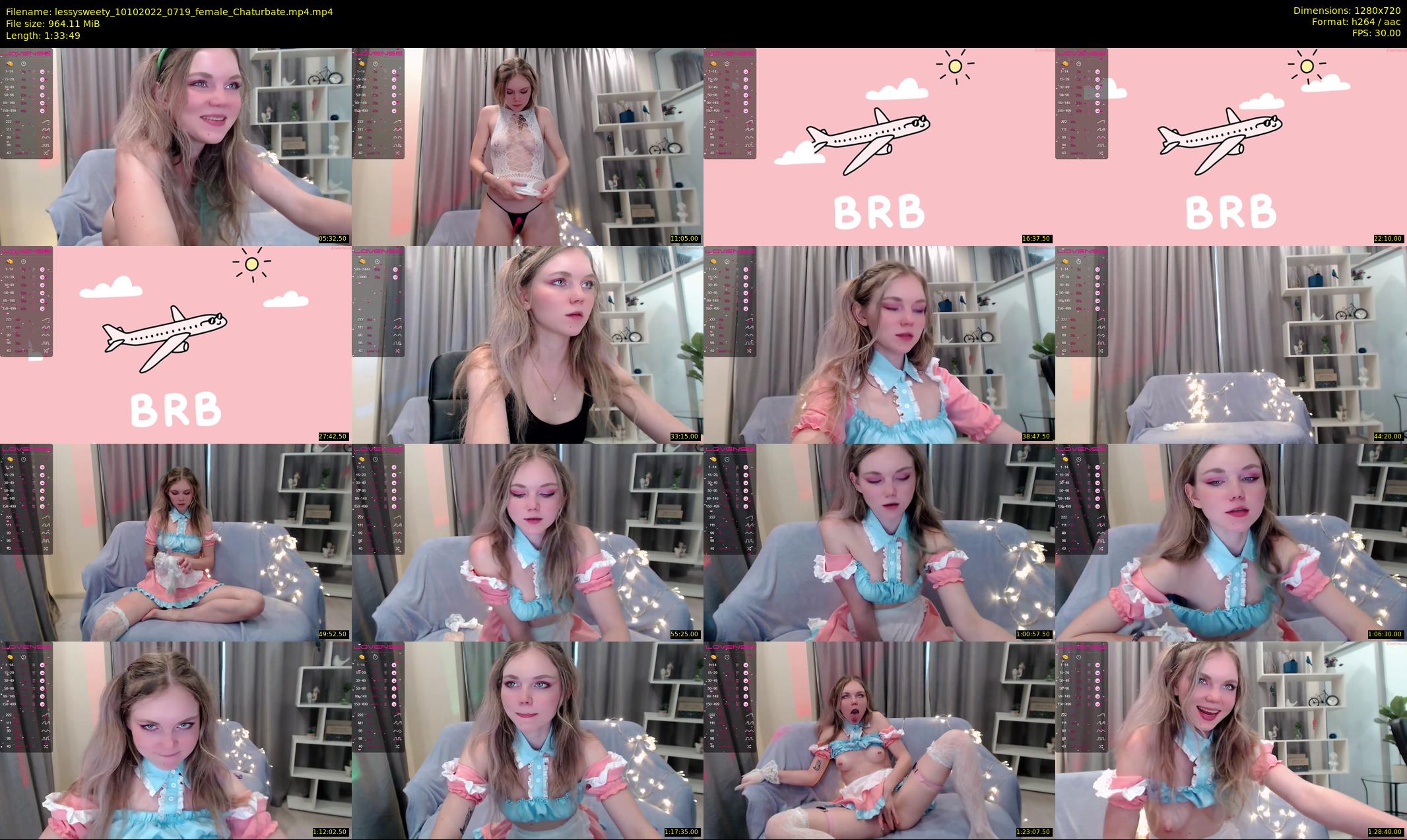 lessysweety — 94 minute Chaturbate female cam show recording, 720p, Oct 10, 2022