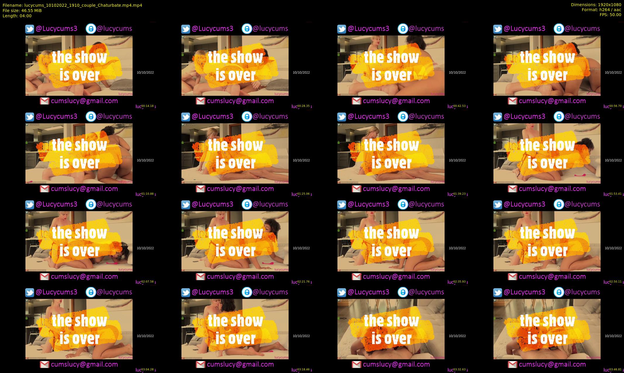 lucycums — 4 minute Chaturbate couple cam show recording, 1080p, Oct 10, 2022