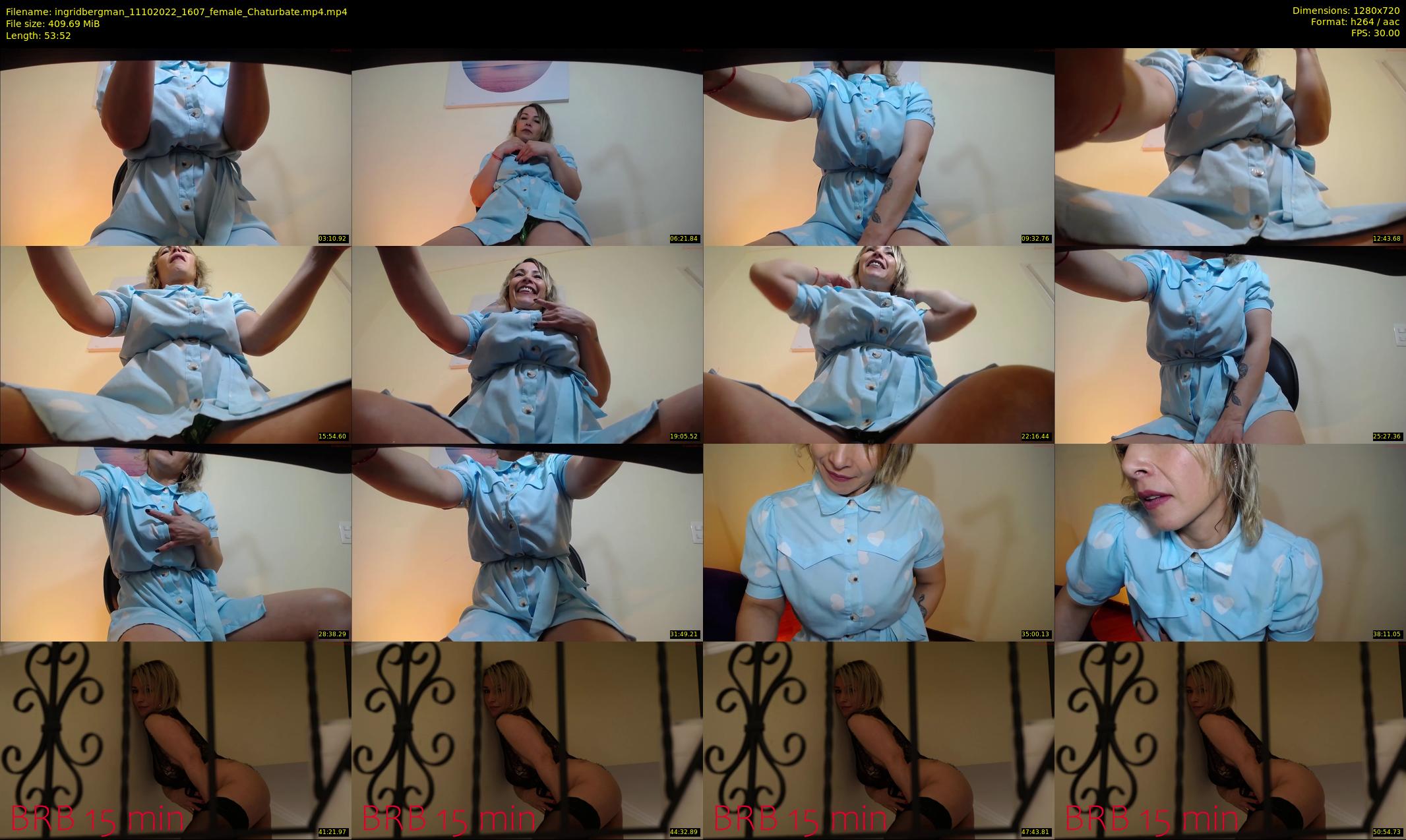 ingridbergman — 54 minute Chaturbate female cam show recording, 720p, Oct 11, 2022