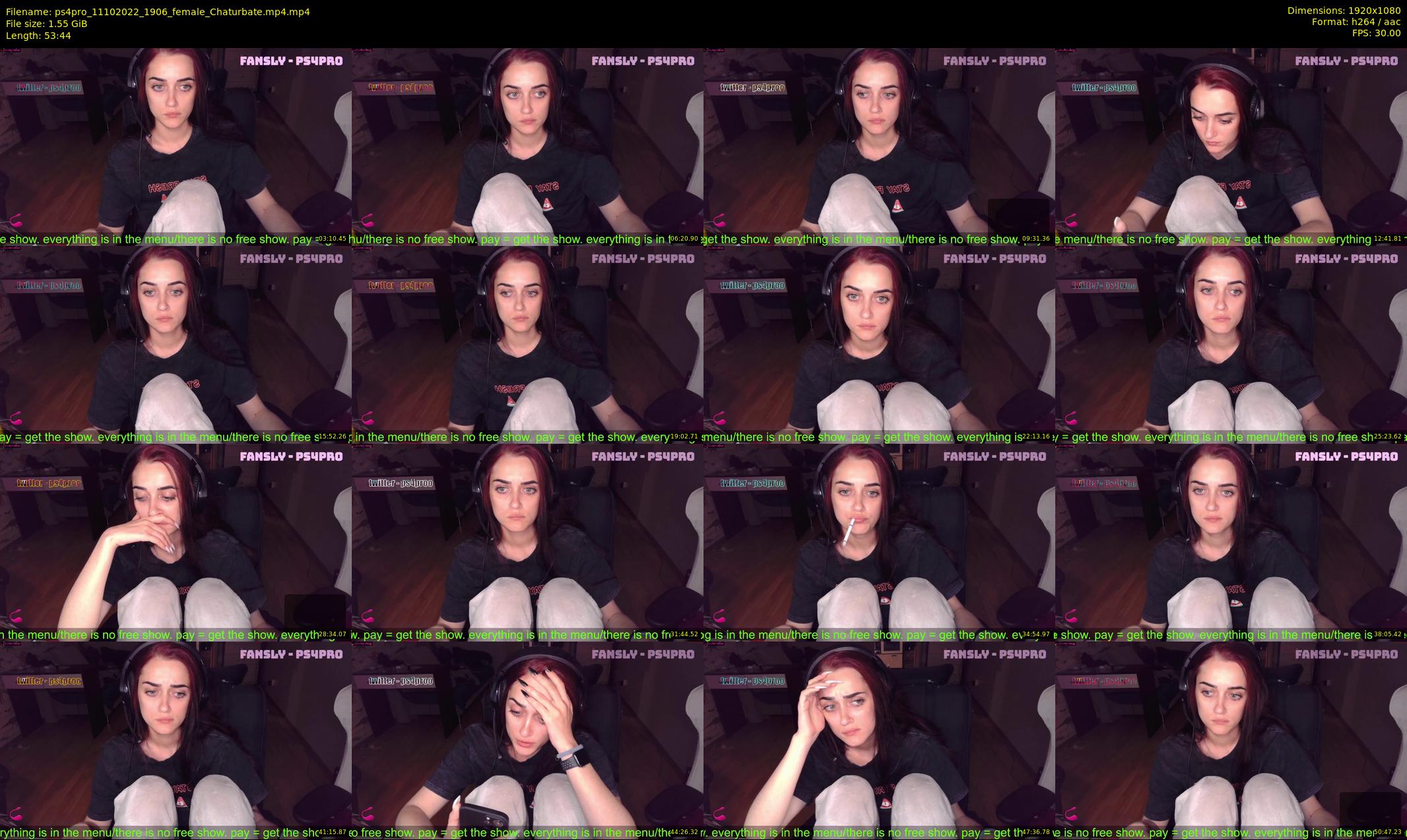 ps4pro — 54 minute Chaturbate female cam show recording, 1080p, Oct 11, 2022