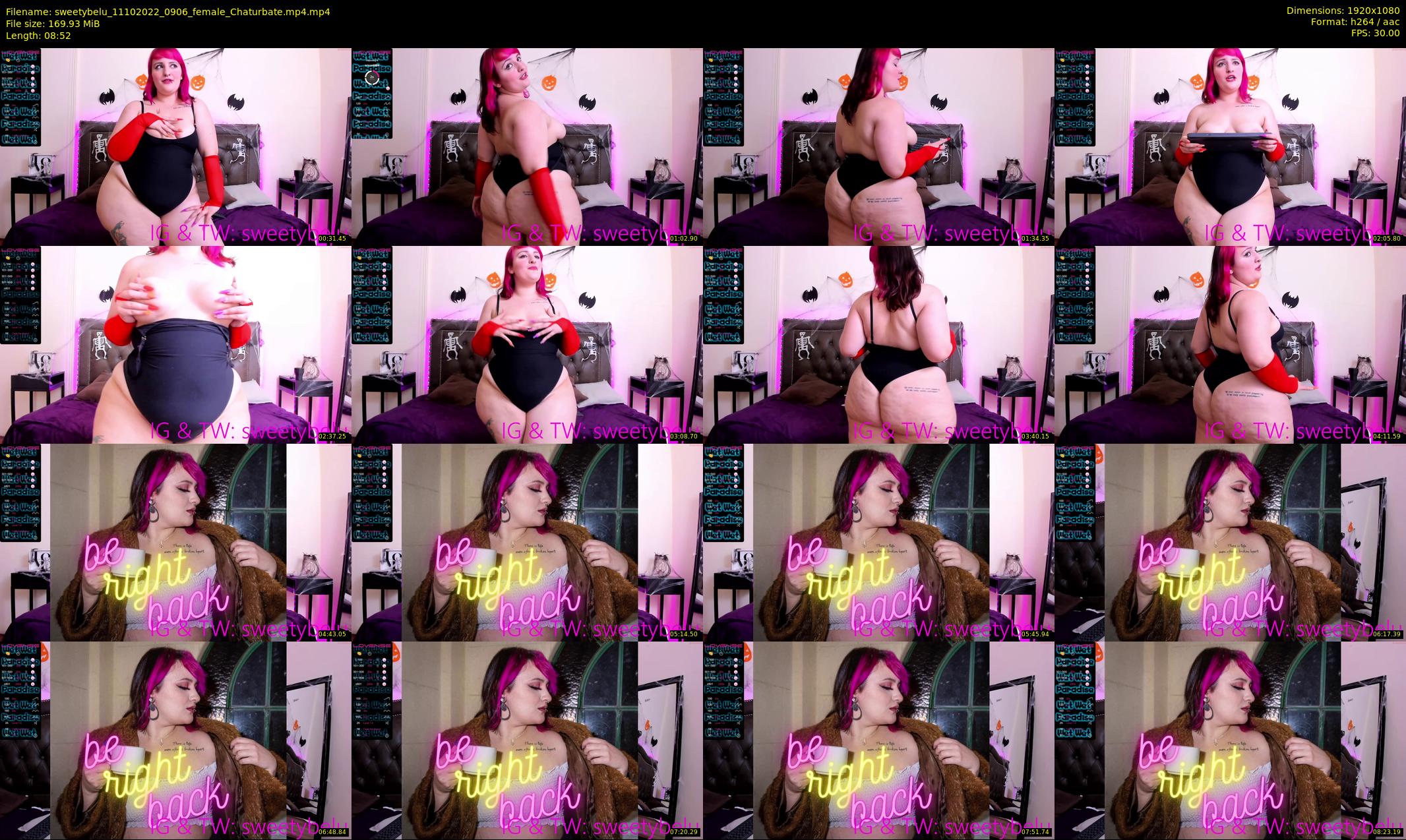 sweetybelu — 9 minute Chaturbate female cam show recording, 1080p, Oct 11, 2022