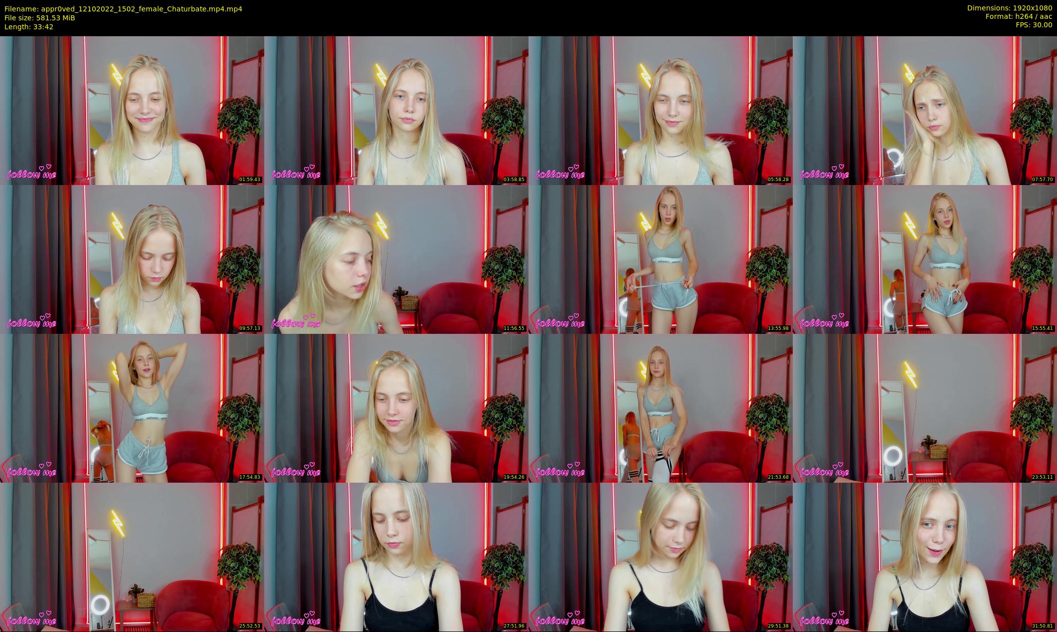 appr0ved — 34 minute Chaturbate female cam show recording, 1080p, Oct 12, 2022