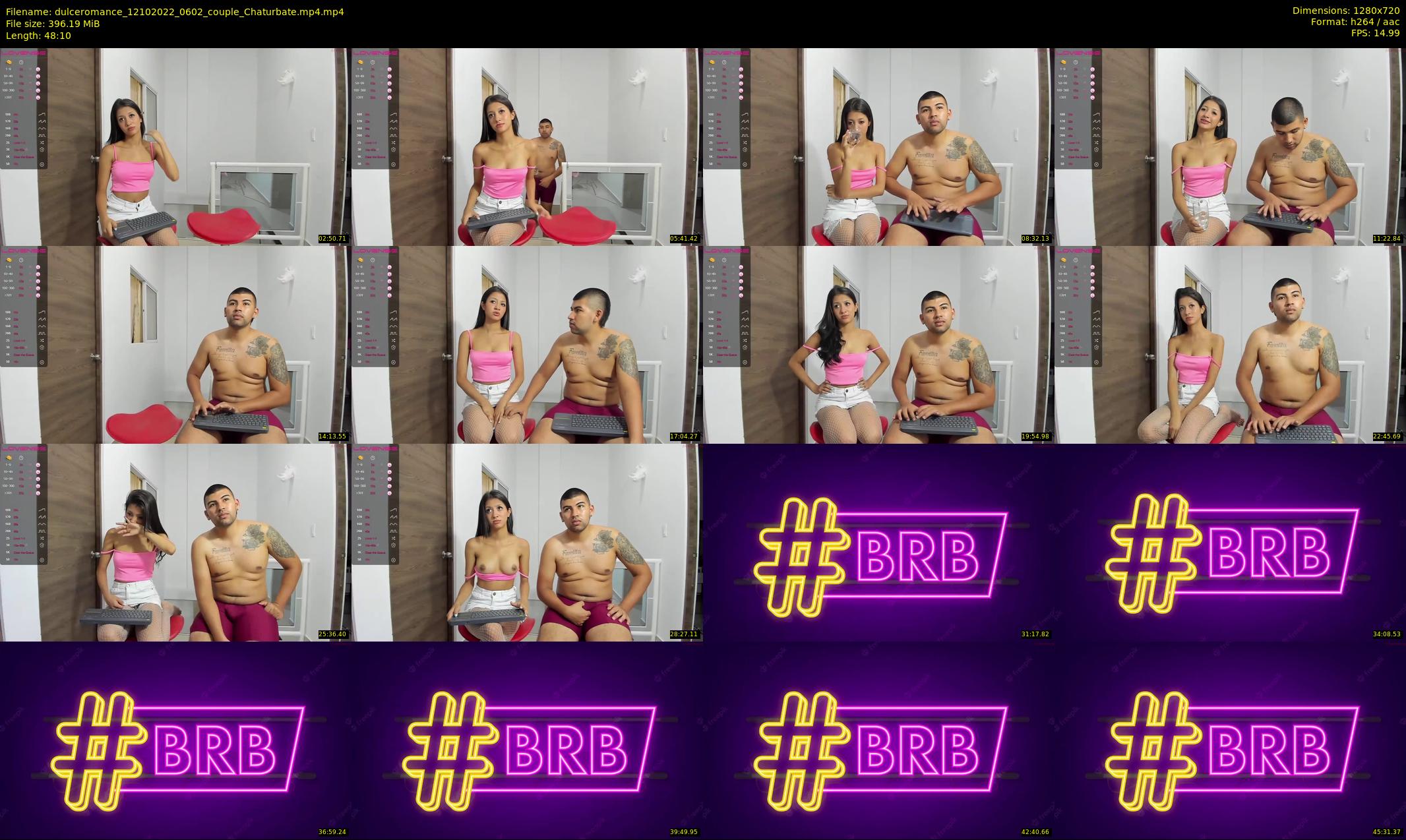 dulceromance — 49 minute Chaturbate couple cam show recording, 720p, Oct 12, 2022