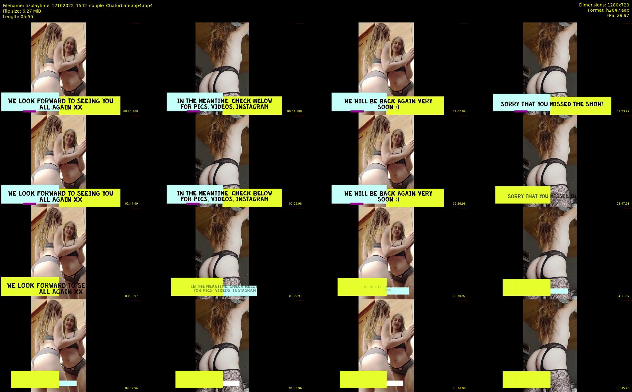 nzplaytime — 6 minute Chaturbate couple cam show recording, 720p, Oct 12, 2022