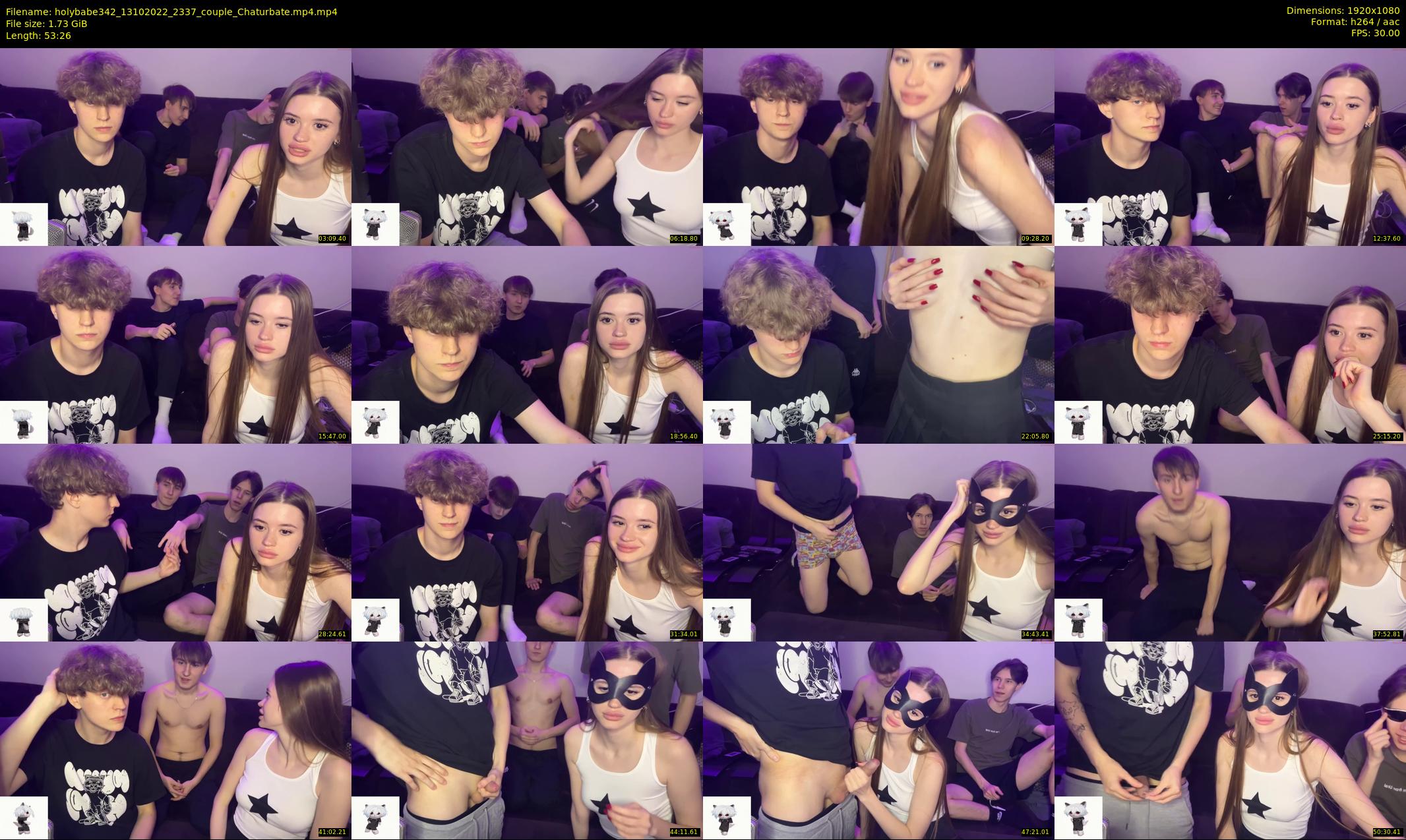 holybabe342 — 54 minute Chaturbate couple cam show recording, 1080p, Oct 13, 2022