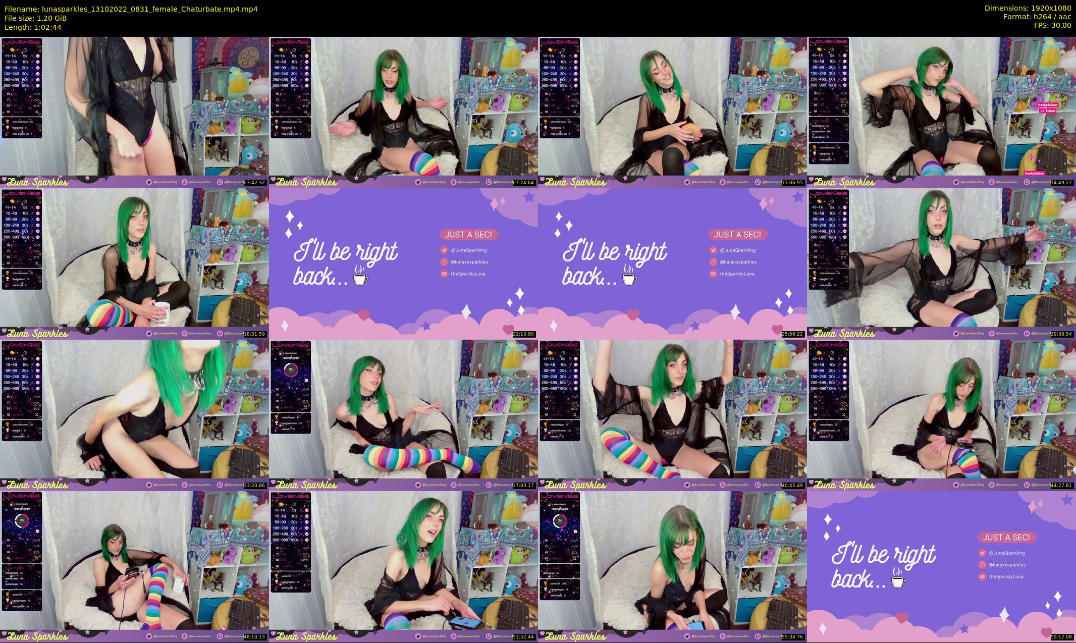lunasparkles — 63 minute Chaturbate female cam show recording, 1080p, Oct 13, 2022