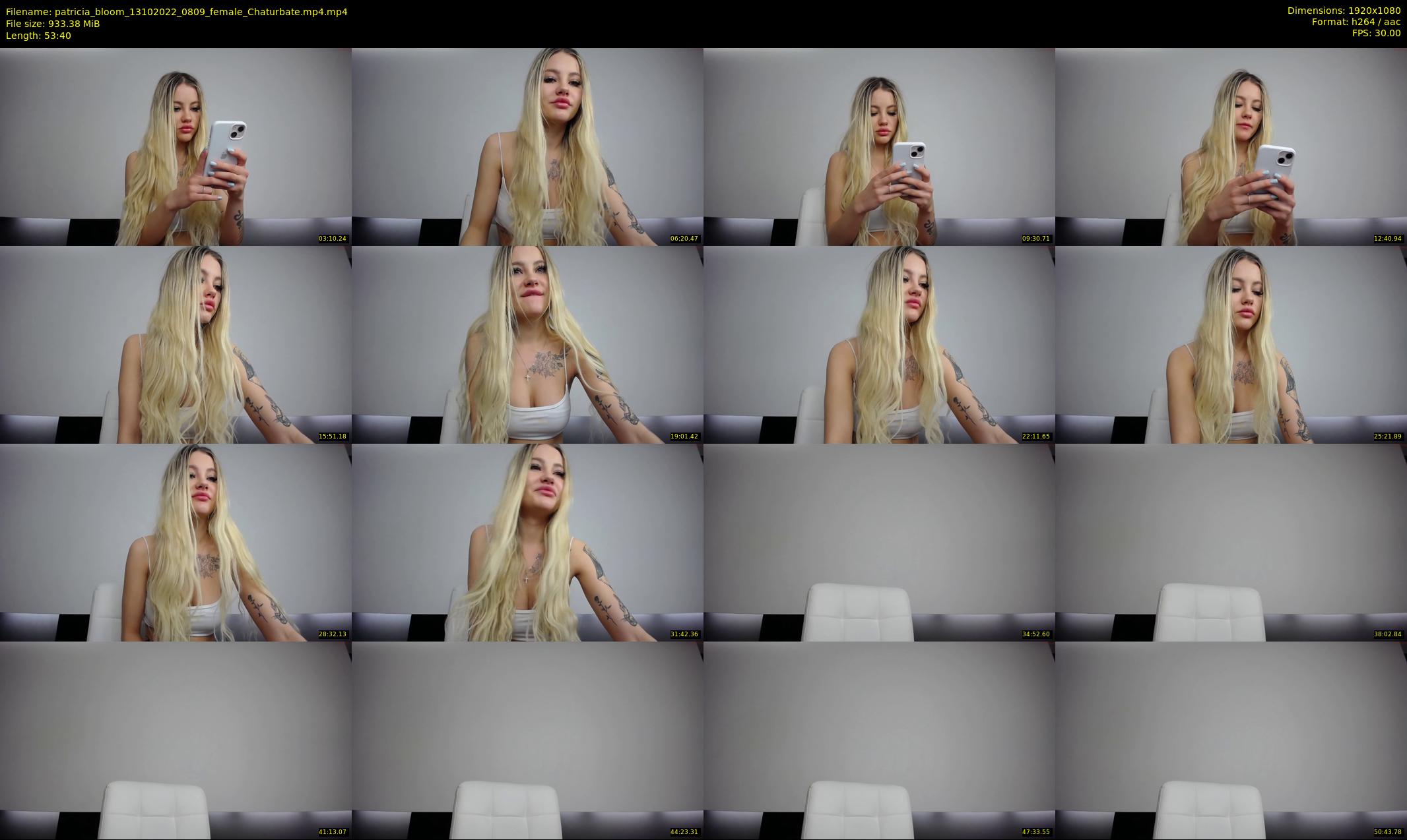 patricia_bloom — 54 minute Chaturbate female cam show recording, 1080p, Oct 13, 2022