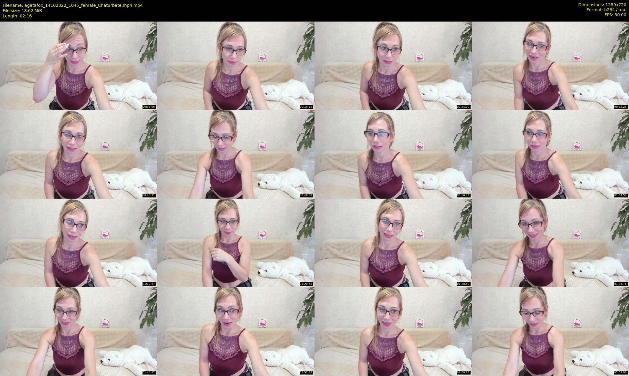 agatafox — 3 minute Chaturbate female cam show recording, 720p, Oct 14, 2022