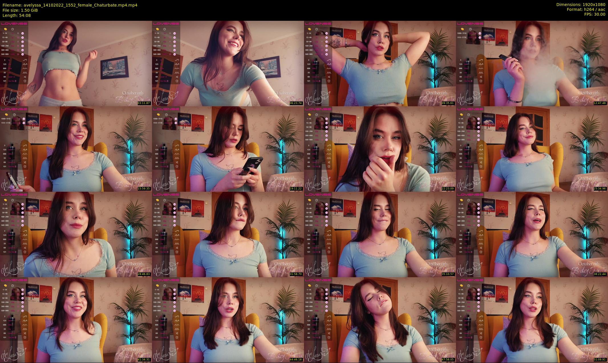 avelyssa — 55 minute Chaturbate female cam show recording, 1080p, Oct 14, 2022