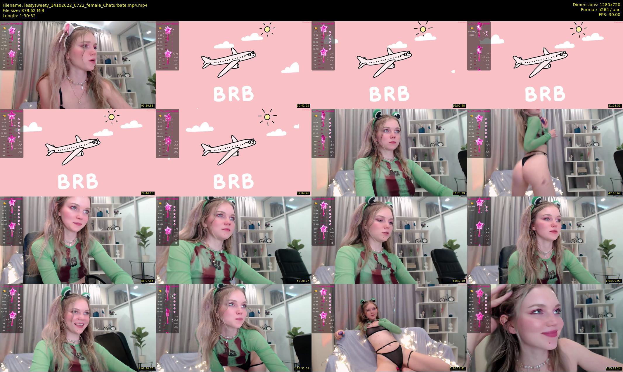 lessysweety — 91 minute Chaturbate female cam show recording, 720p, Oct 14, 2022