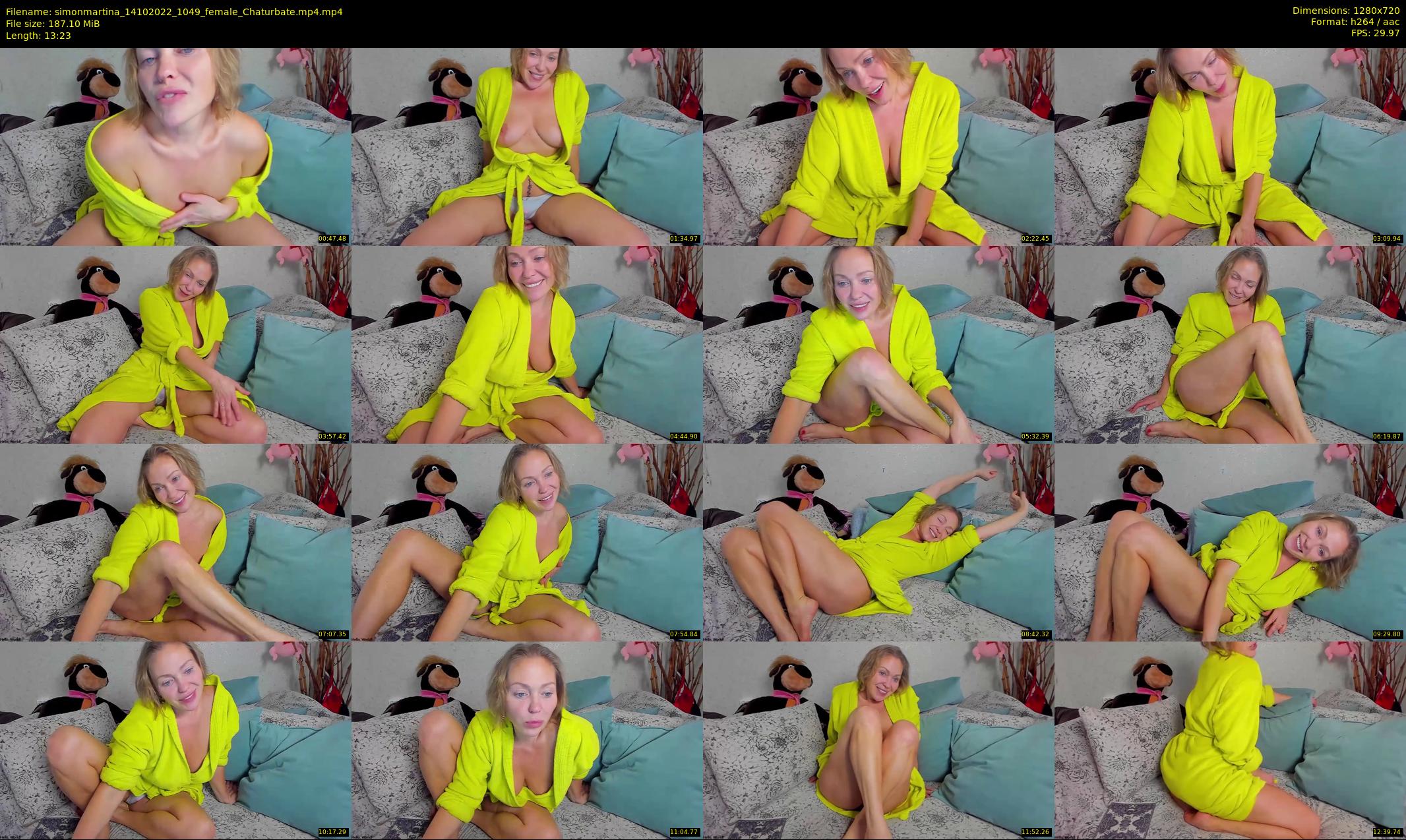 simonmartina — 14 minute Chaturbate female cam show recording, 720p, Oct 14, 2022