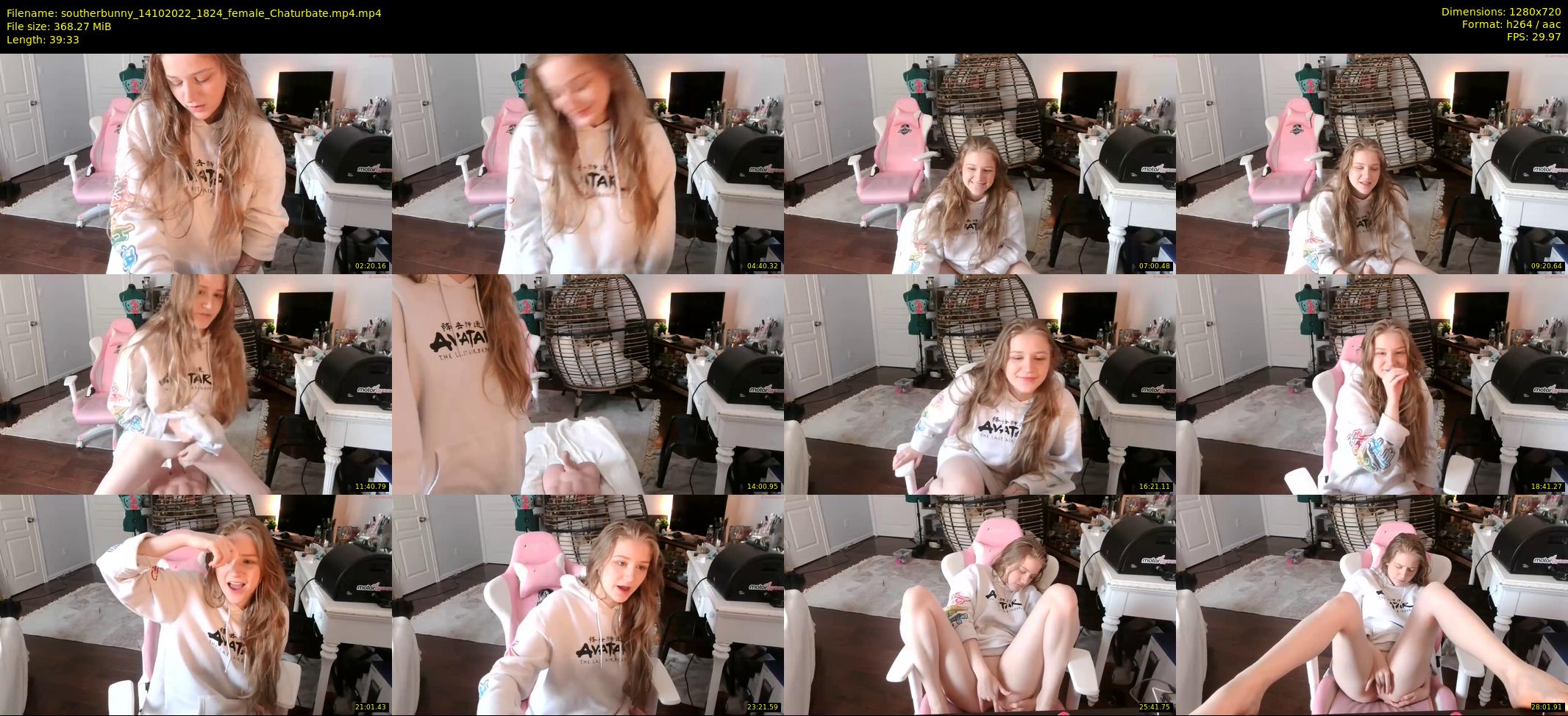 southerbunny — 40 minute Chaturbate female cam show recording, 720p, Oct 14, 2022