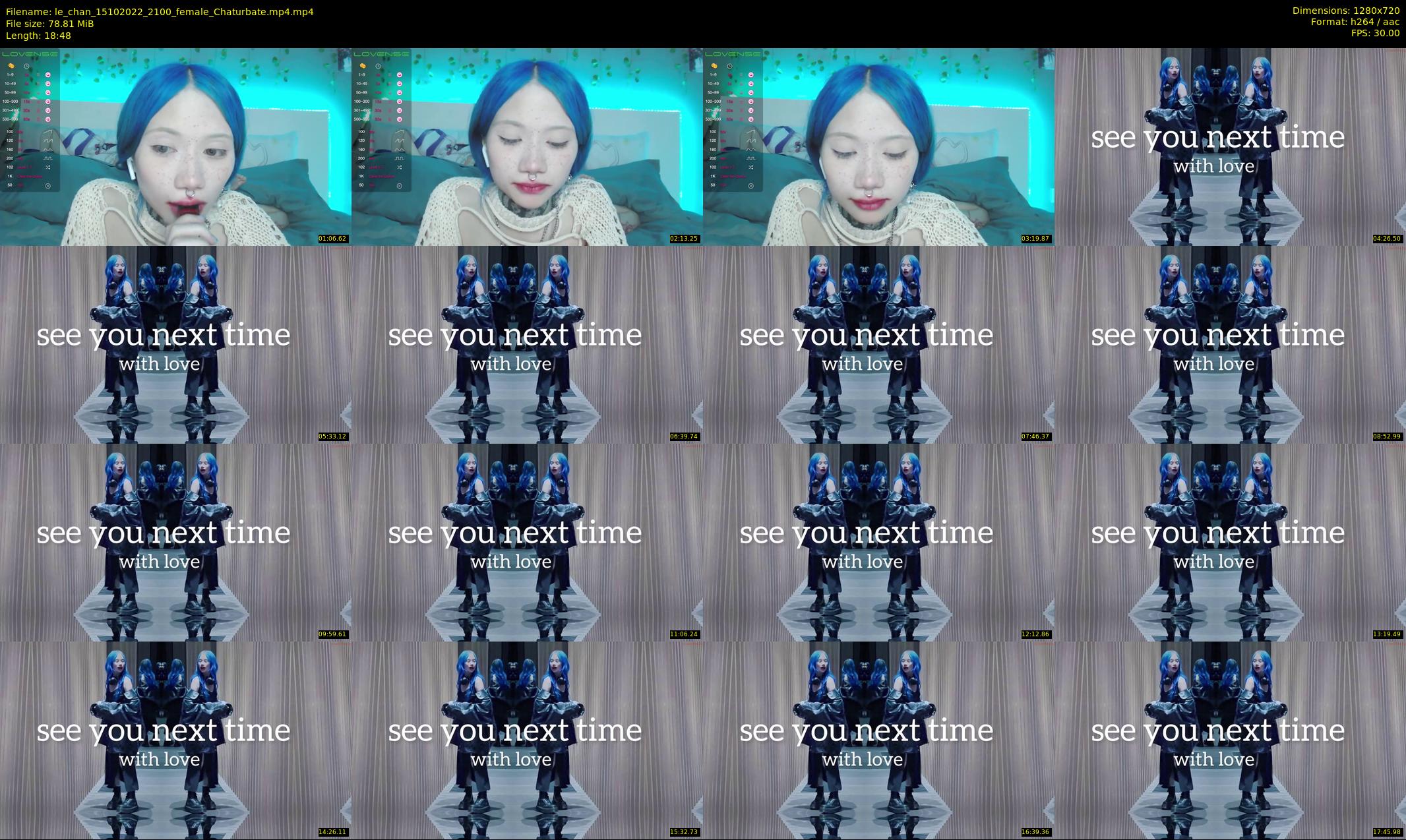 le_chan — 19 minute Chaturbate female cam show recording, 720p, Oct 15, 2022