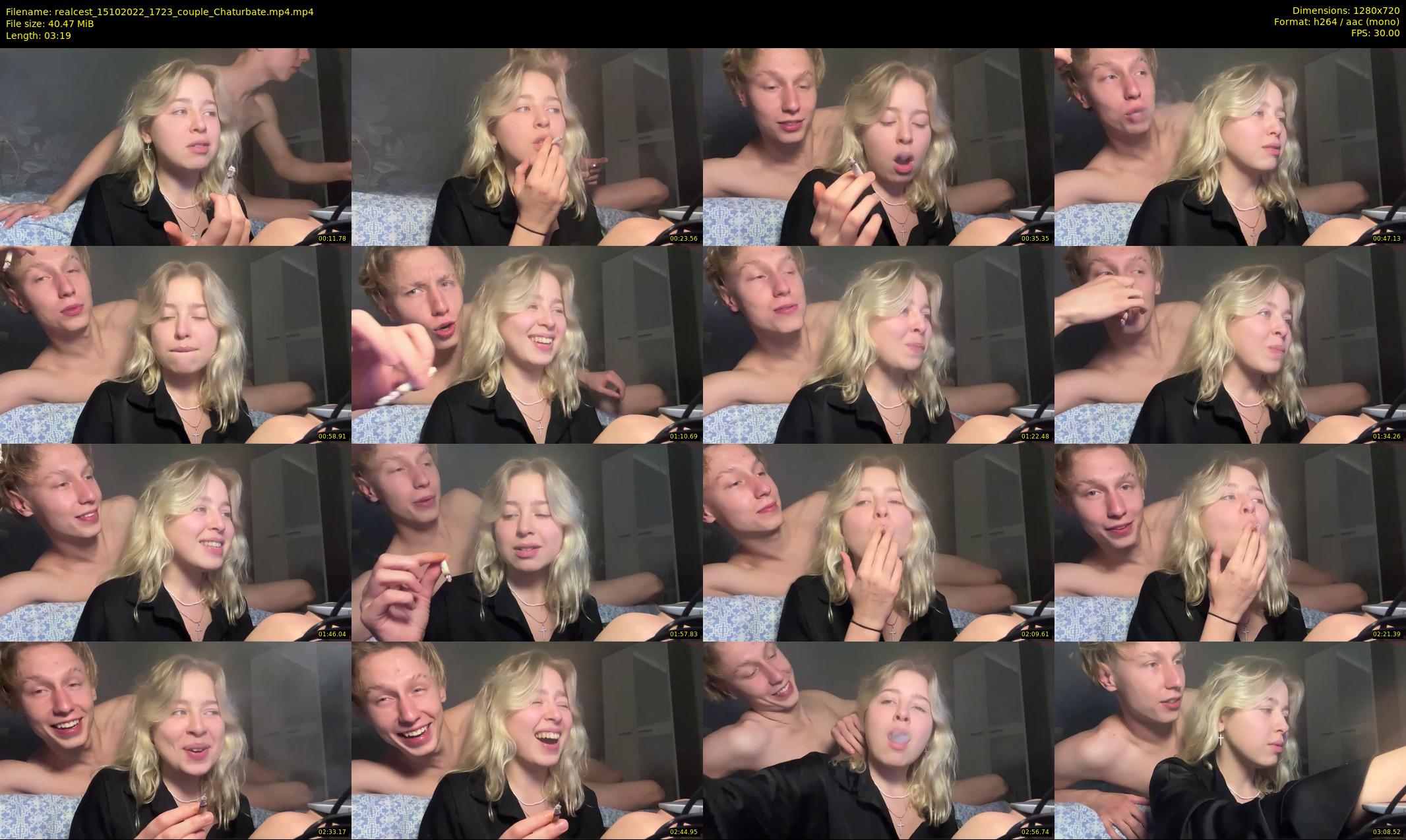 realcest — 4 minute Chaturbate couple cam show recording, 720p, Oct 15, 2022