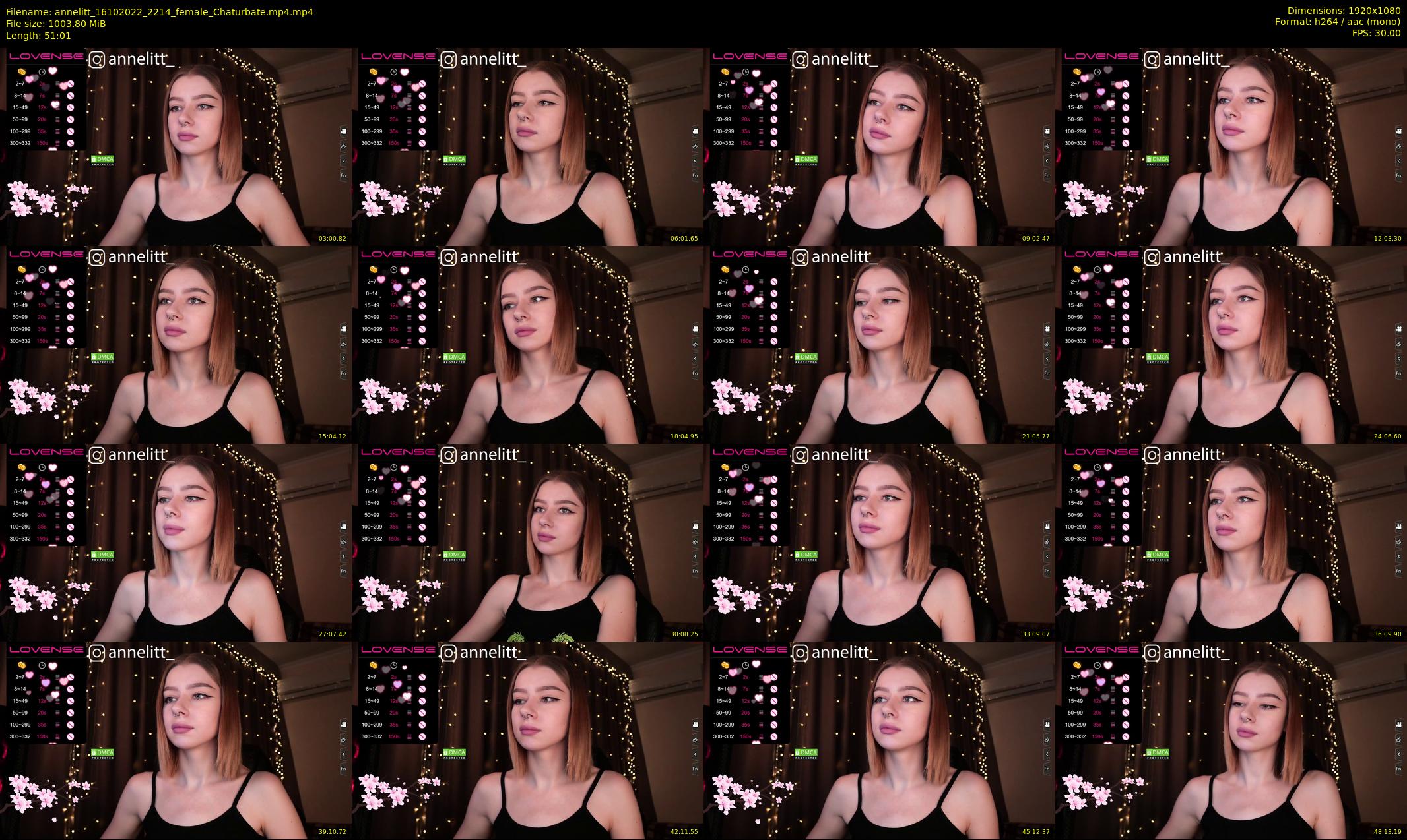 annelitt — 52 minute Chaturbate female cam show recording, 1080p, Oct 16, 2022