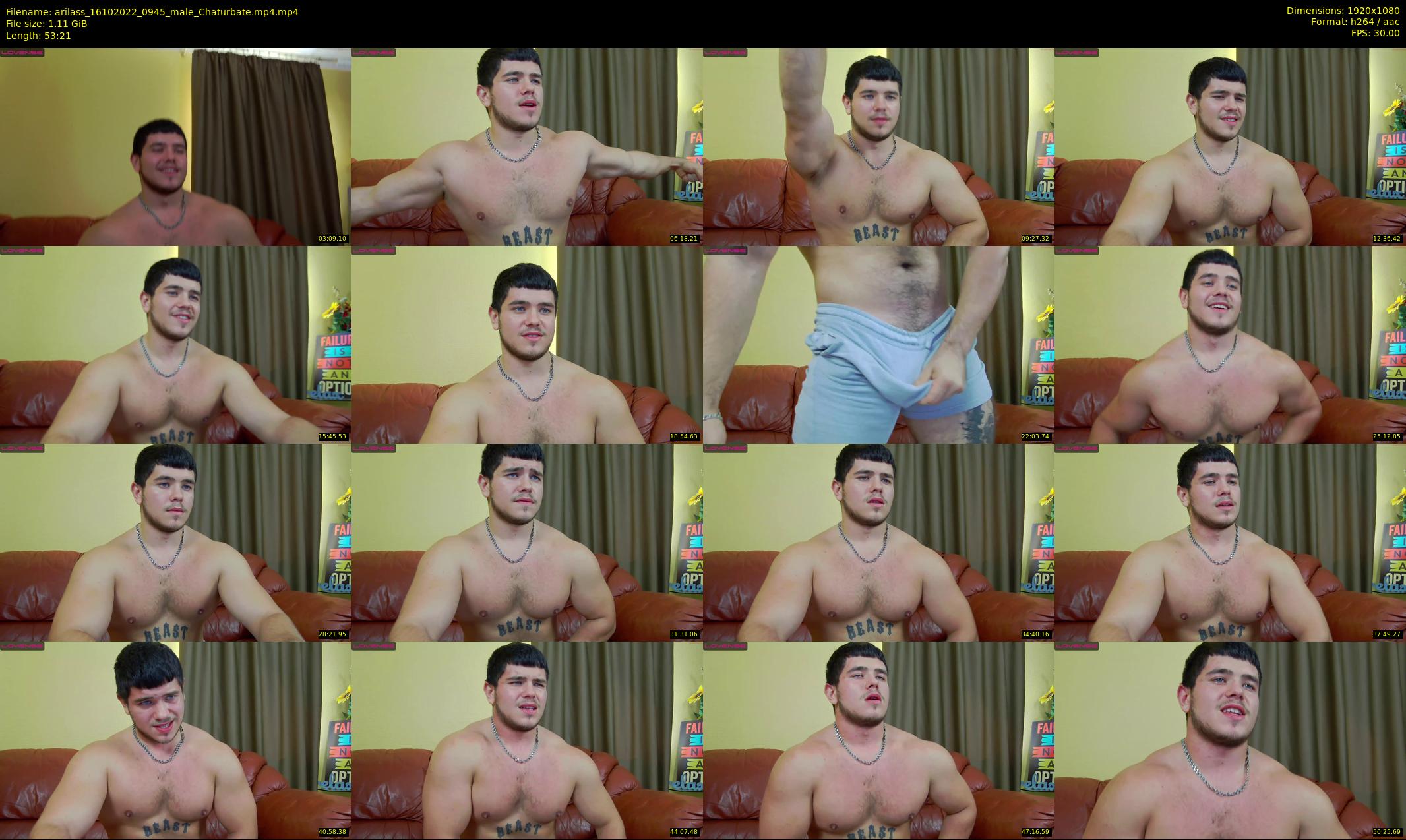 arilass — 54 minute Chaturbate male cam show recording, 1080p, Oct 16, 2022