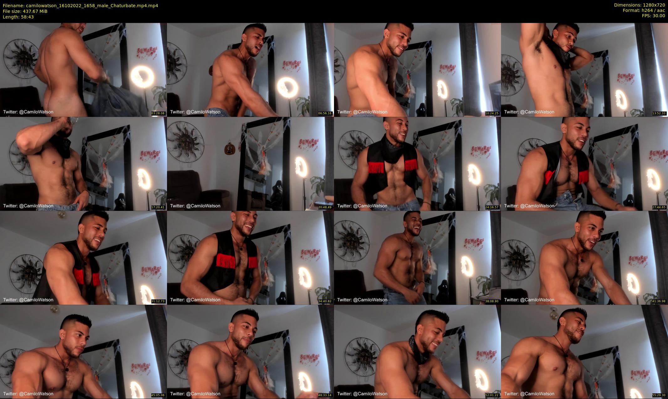 camilowatson — 59 minute Chaturbate male cam show recording, 720p, Oct 16, 2022