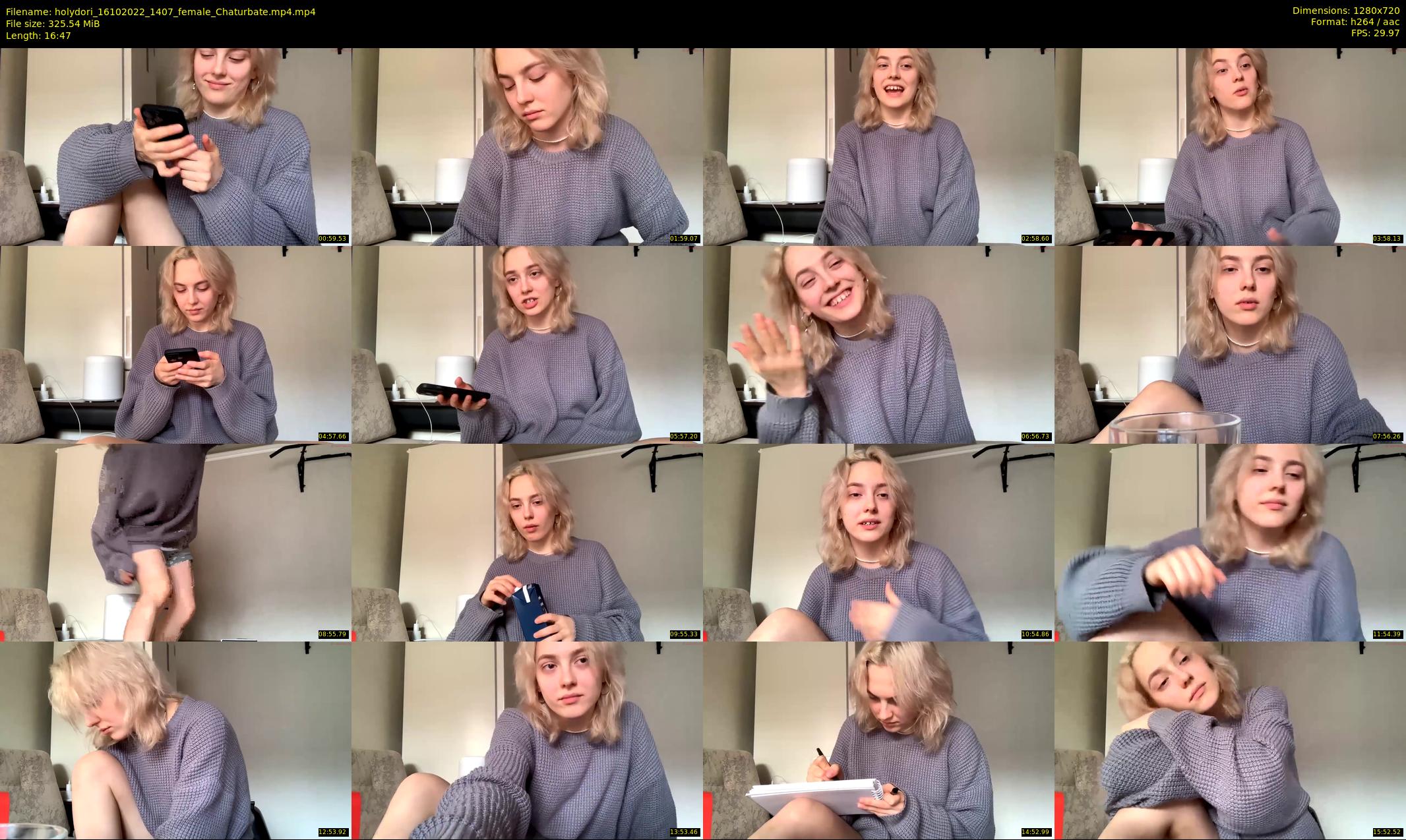 holydori — 17 minute Chaturbate female cam show recording, 720p, Oct 16, 2022