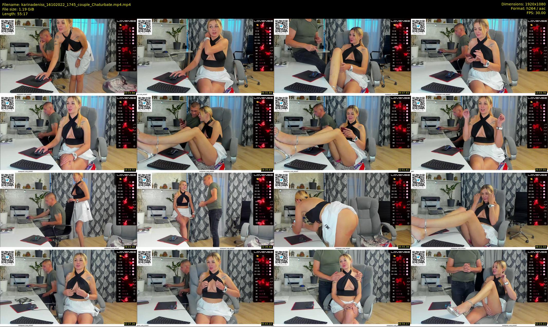 karinadeniss — 56 minute Chaturbate couple cam show recording, 1080p, Oct 16, 2022
