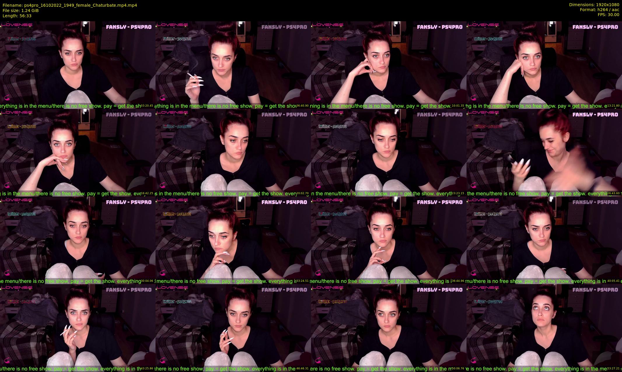 ps4pro — 57 minute Chaturbate female cam show recording, 1080p, Oct 16, 2022